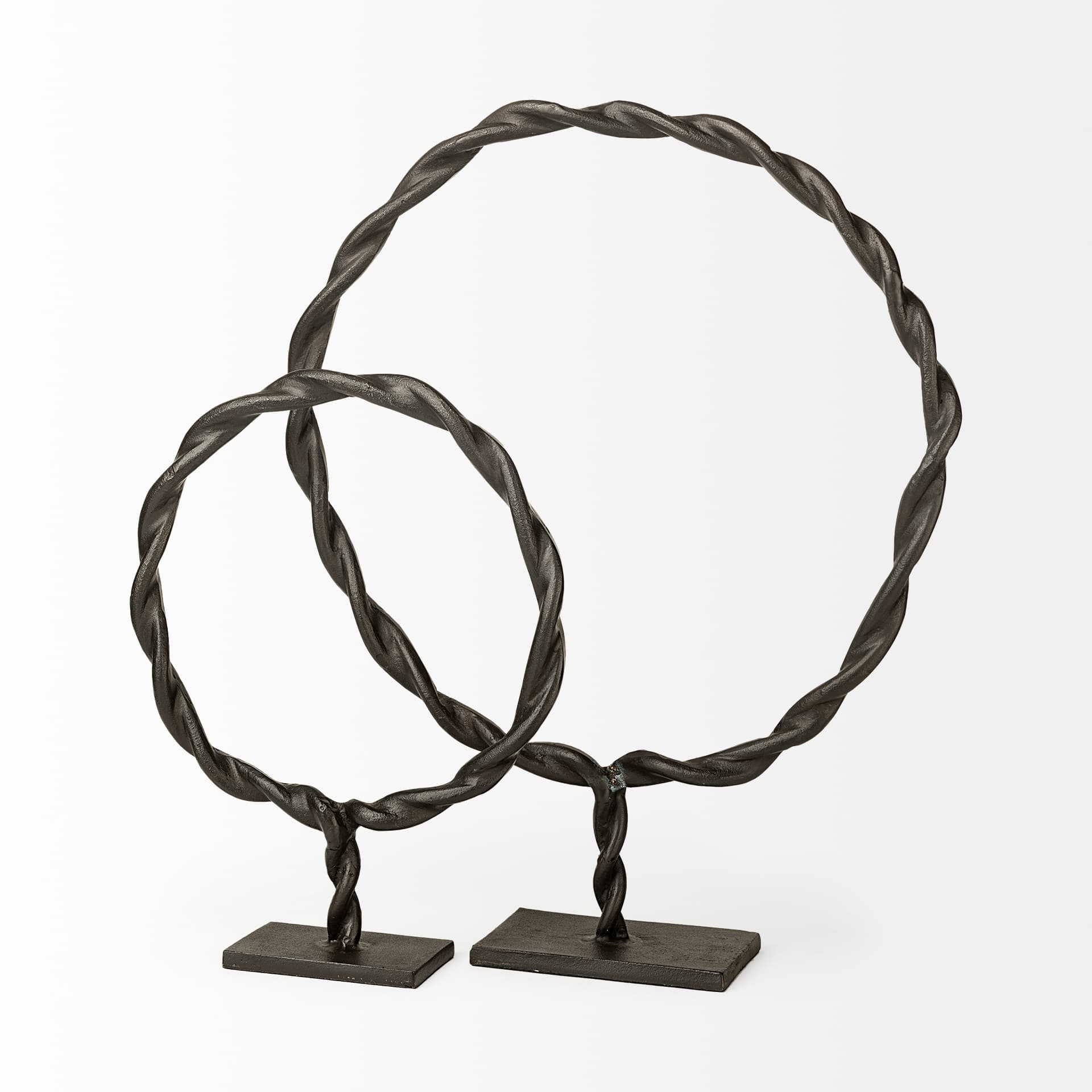 Rizwan (Small) Black Aluminum Braided Circular Object — product photograph