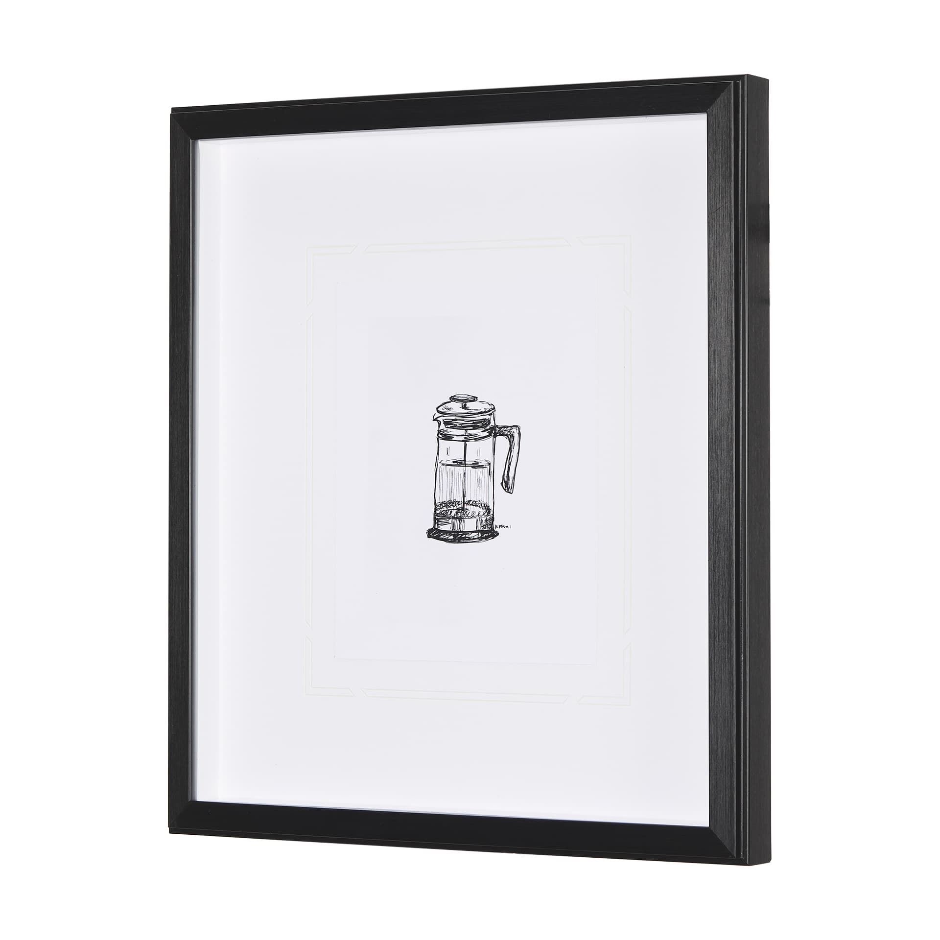 French Press by Simeng a Framed Art Print Matted under Glass — product photograph