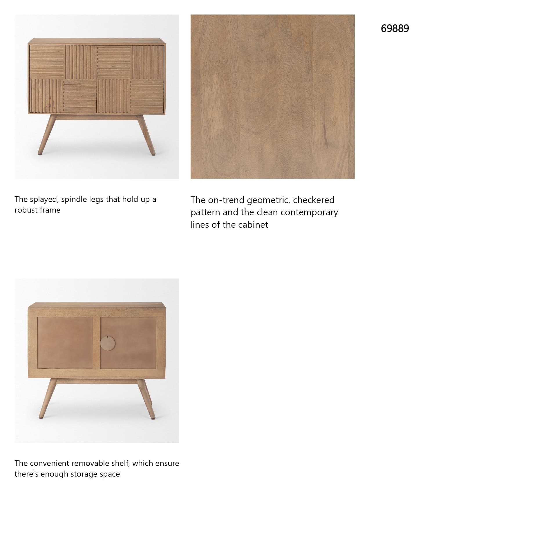 Sable 37.0L x 17.0W x 30.5H Light Brown Wood Accent Cabinet — in a styled room