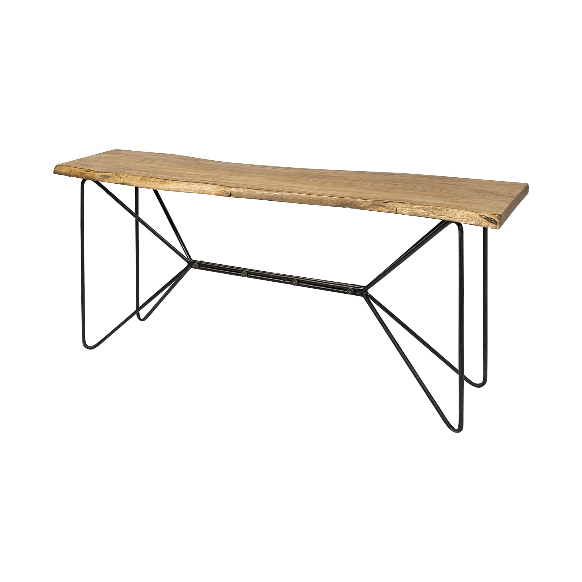 Papillion I 66L x 16W Blonde Wood and Iron Console Table — product photograph