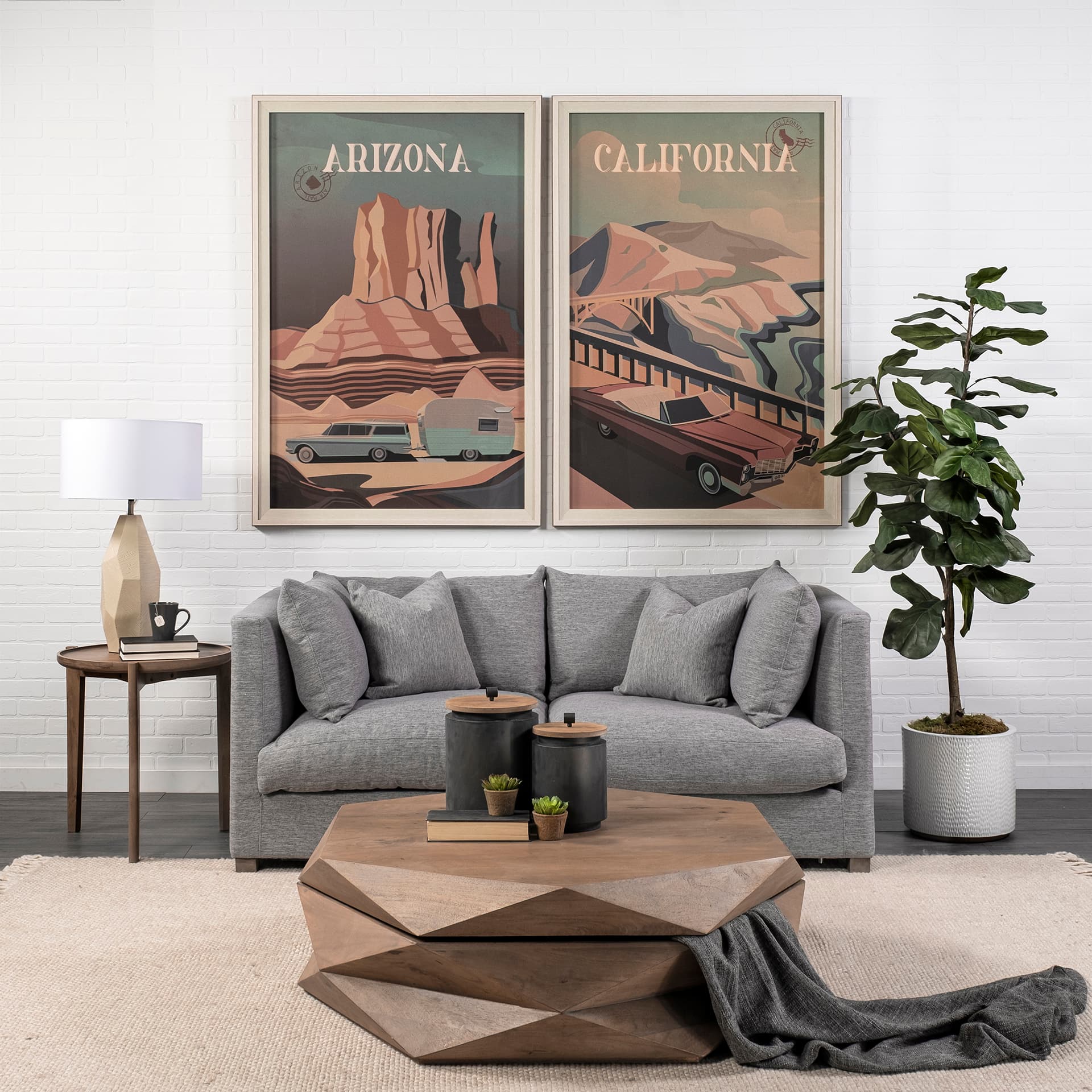 Valence 37.8L x 38.6W x 28.3H Castlerock Gray Corner Sectional Piece — in a styled room
