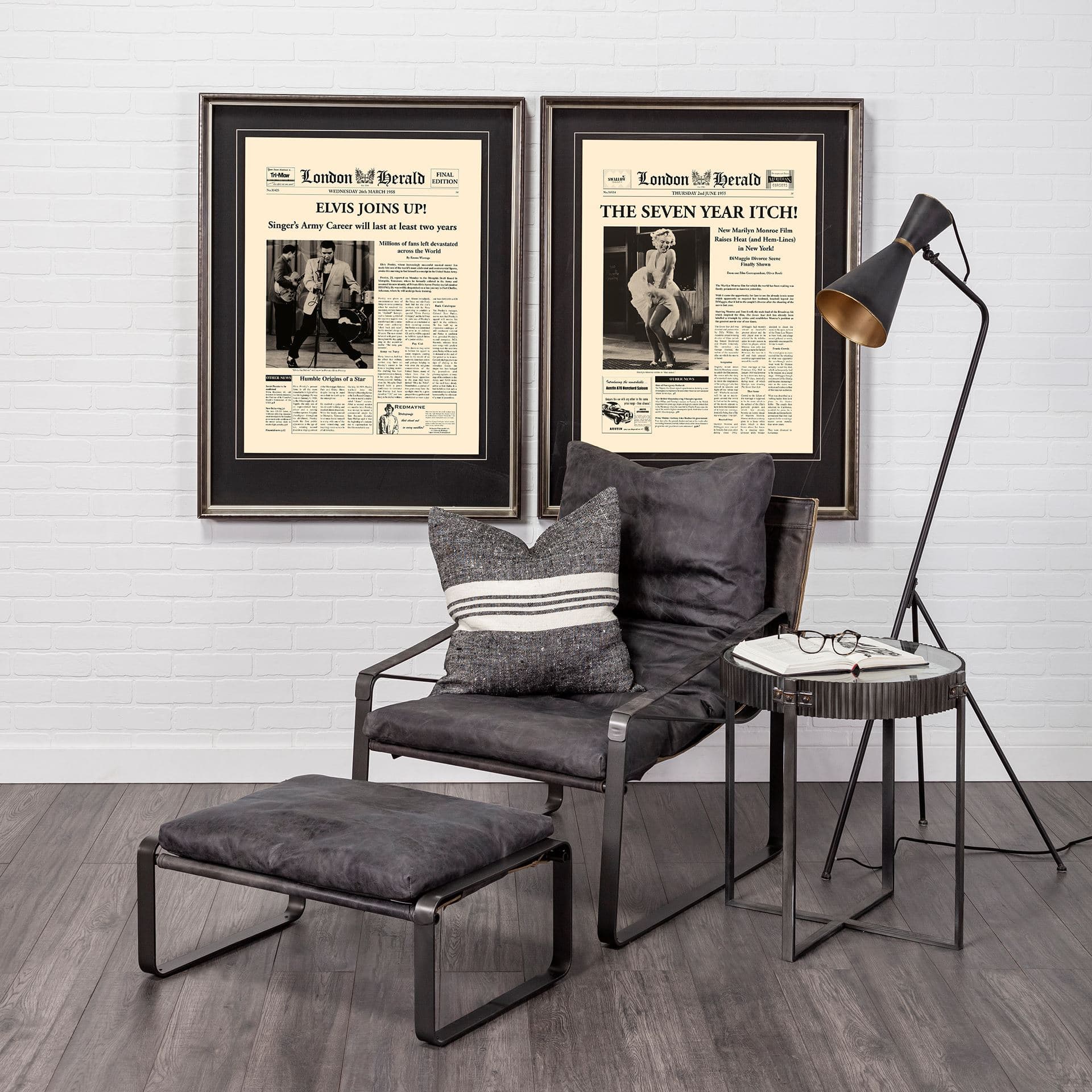 Hornet II Black Leather Body Metal Frame Accent Chair — product photograph
