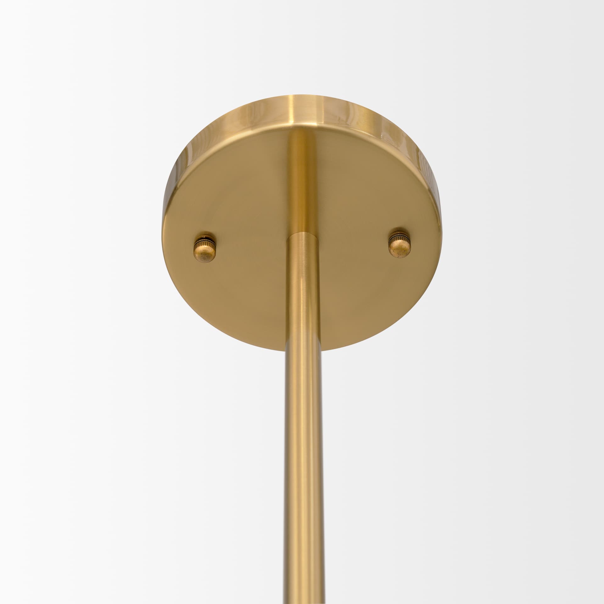 Cybill Brushed Brass w/ White Metal Shades 2-Light Chandelier — product photograph