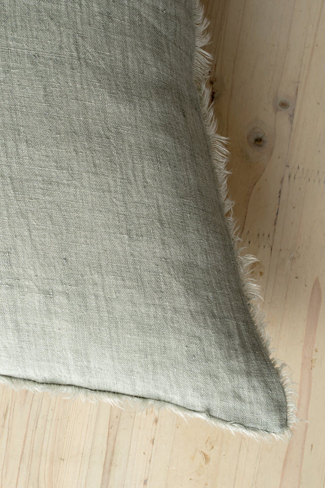 Lina 24x24 Flint Linen Decorative Pillow Cover — product photograph