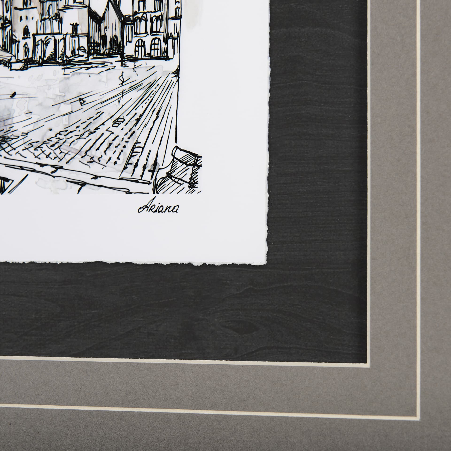 Travel memories IV by Natalia a Framed Art Print Matted under Glass — product photograph
