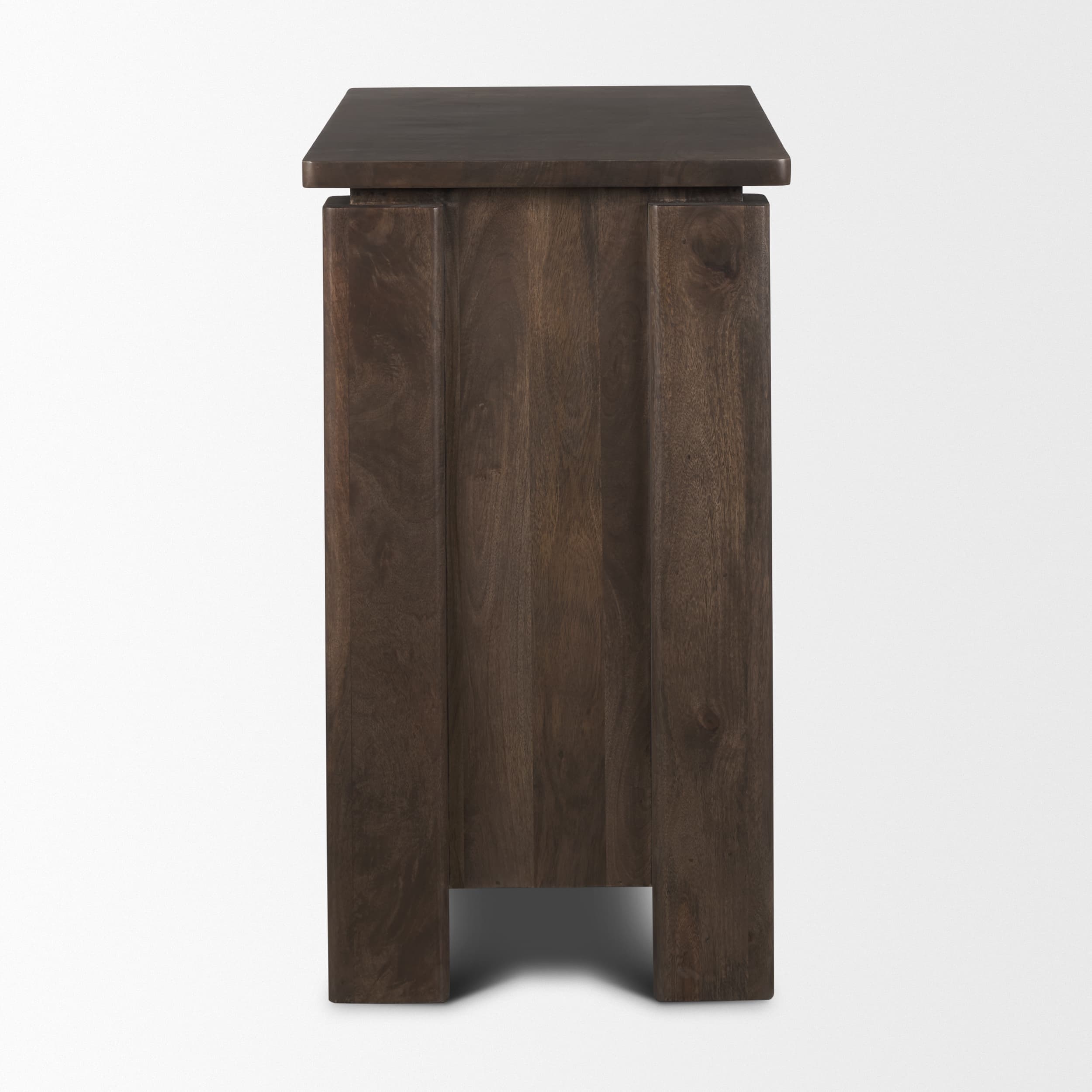 Wallen Solid Dark Brown Wood 3 Drawer Accent Cabinet — product photograph