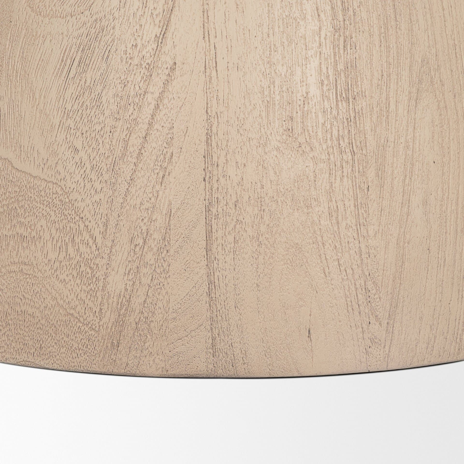 Allyson 36" Light Wood Base w/ Travertine Top Coffee Table — product photograph