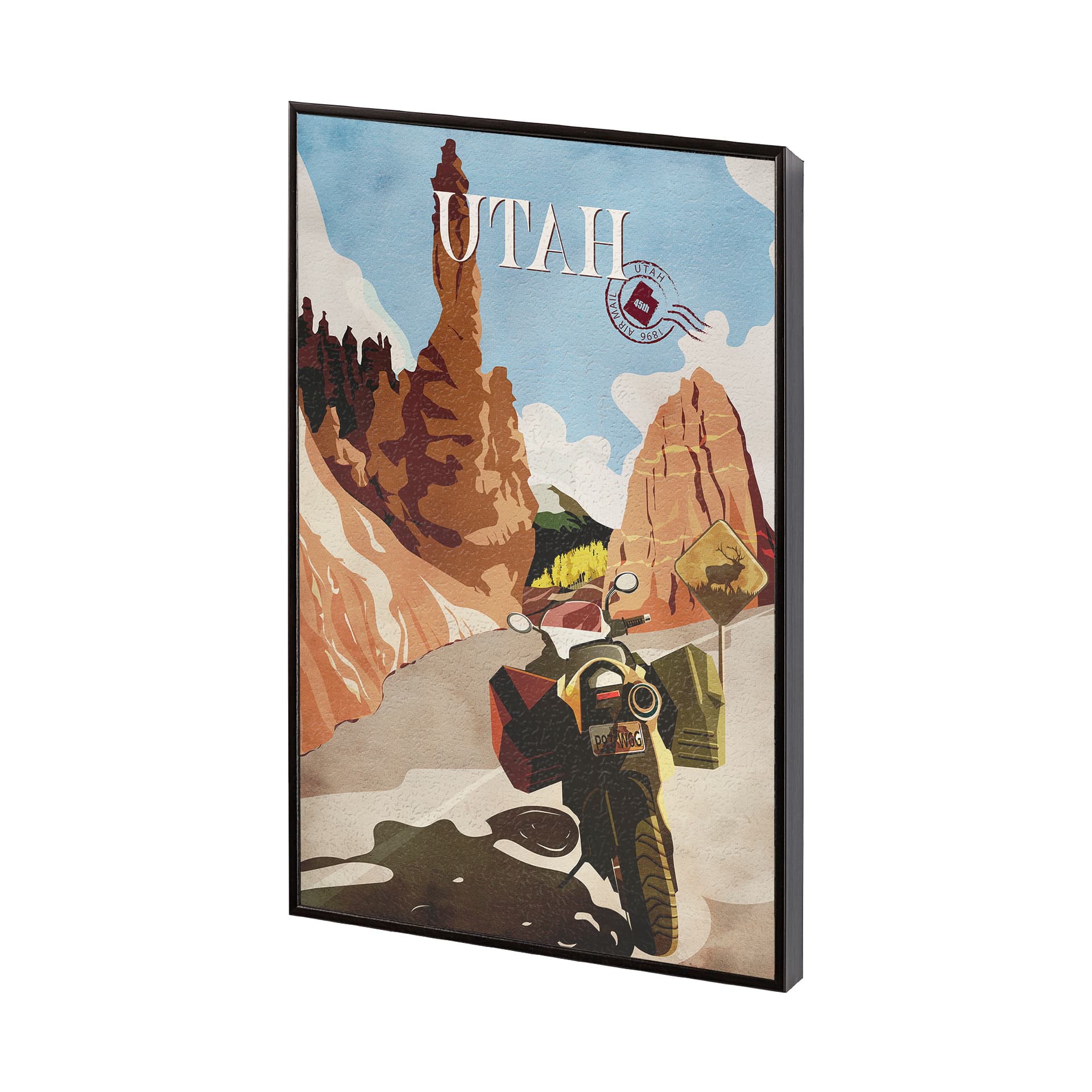 Utah Go USA (SM) by Mercana Studio a Hand Embellished Decograph Framed Art Print — product photograph