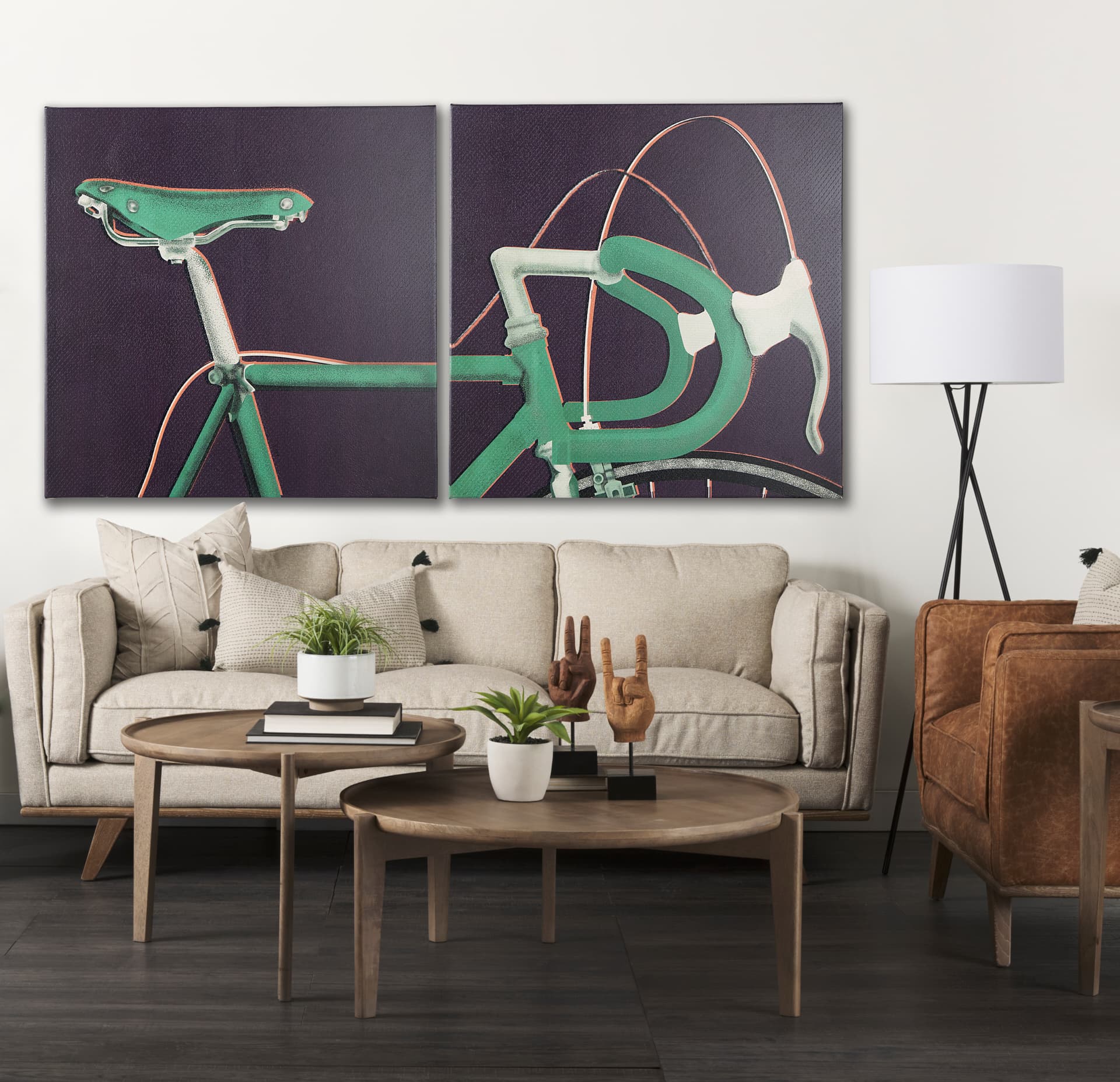 Bike Saddle Purple by Alarm a Hand Embellished Textured Canvas — product photograph