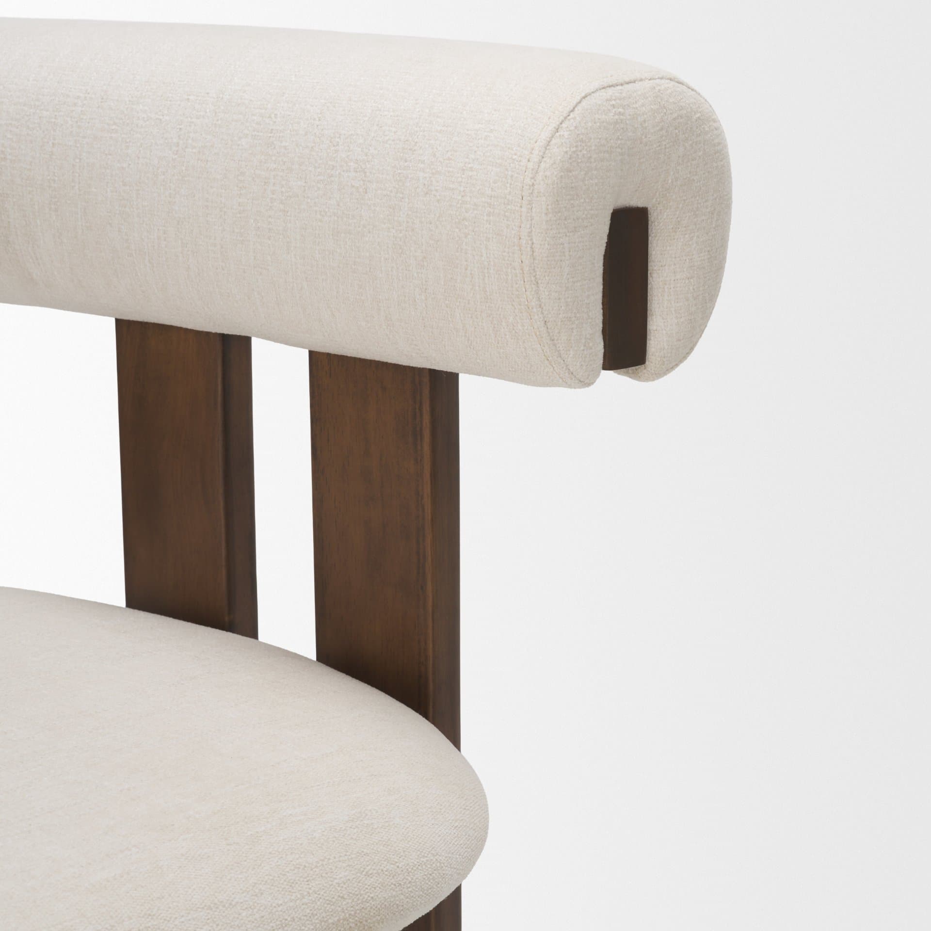 Tribeca Open Back 36.5in Seat Counter Stool | Cream Fabric w/ Wood — product photograph