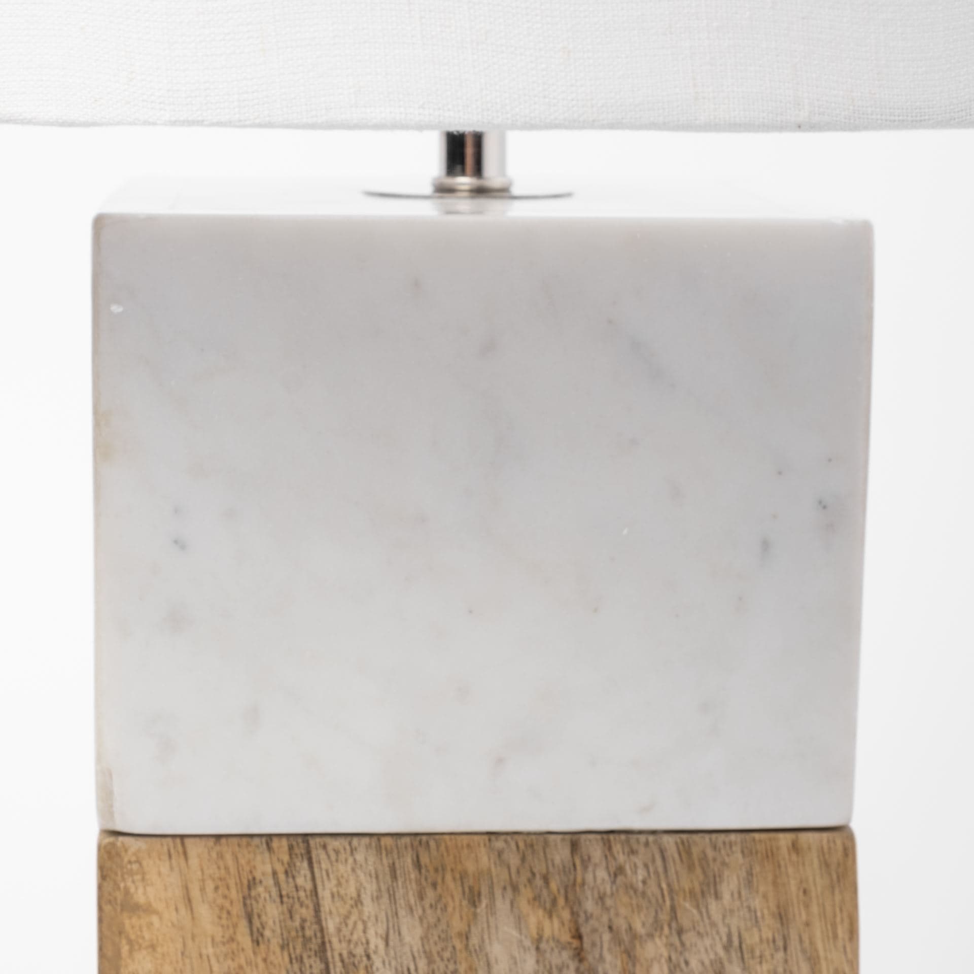 Woodrow (22.3"H) Light Brown Wood w/ White Accent Table Lamp — product photograph