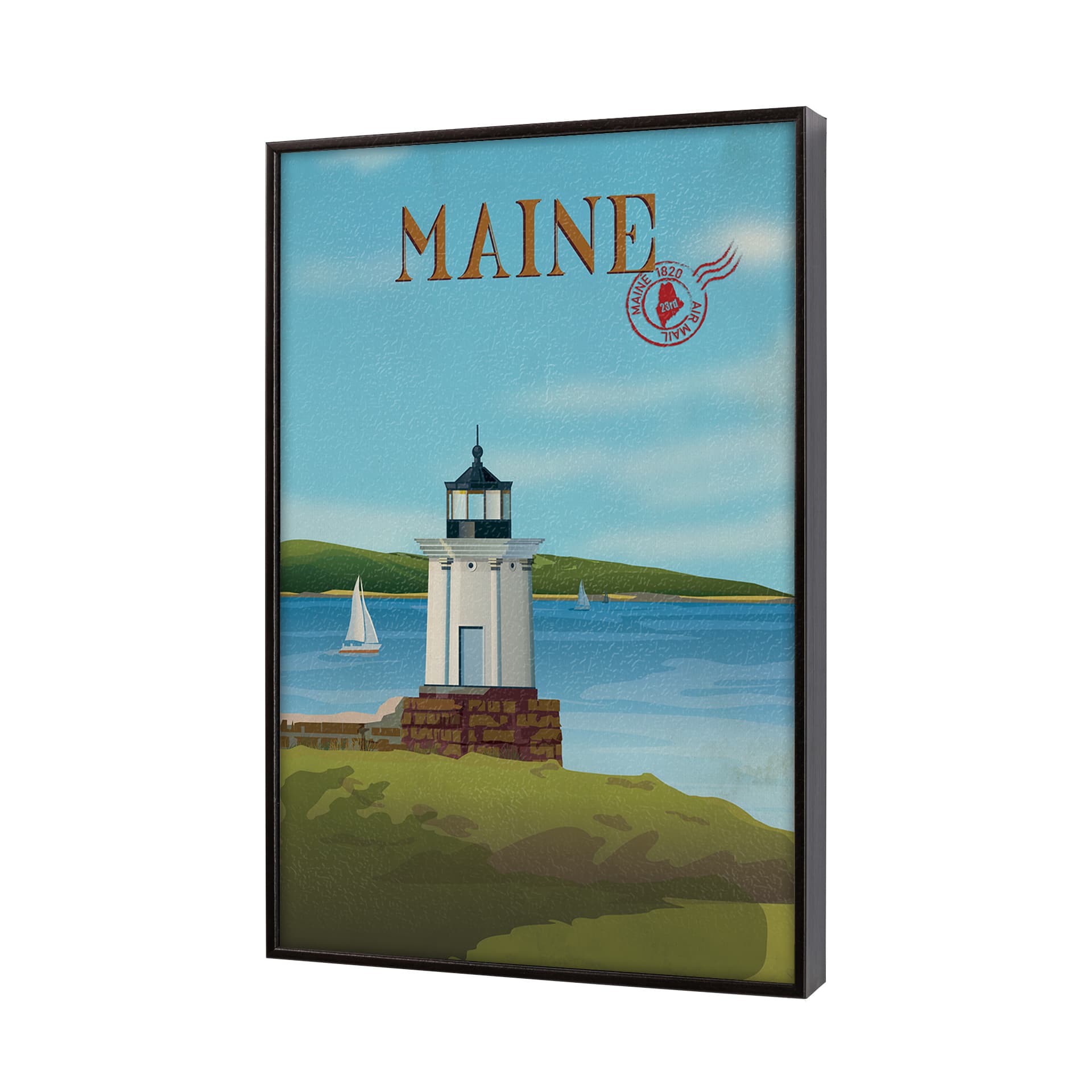 Maine GO (SM) by Mercana Studio Textured Framed Artwork Matted — product photograph