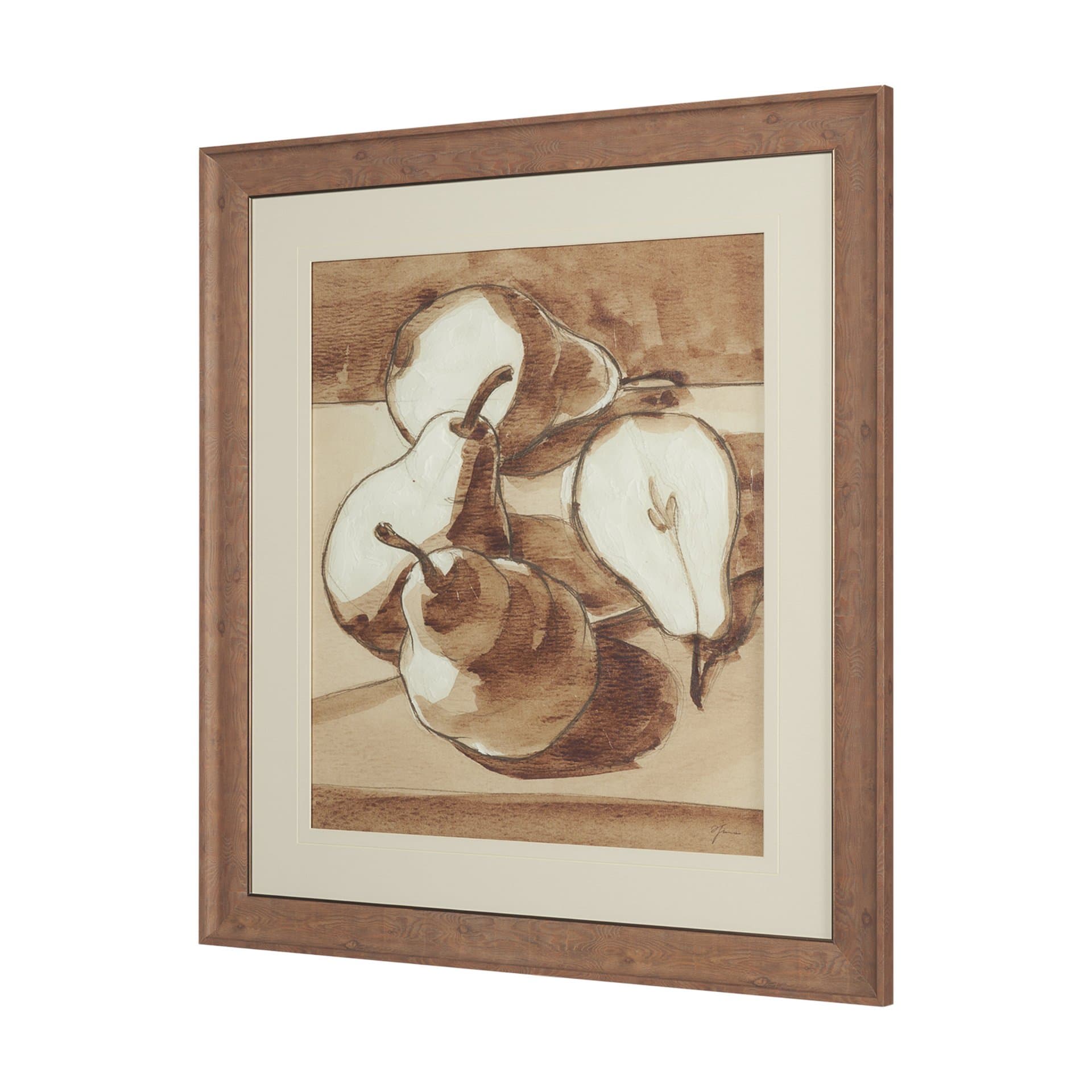 Pear Study II by Mercana Studio Hand Embelished Textured Framed Artwork Matted under Glass — product photograph