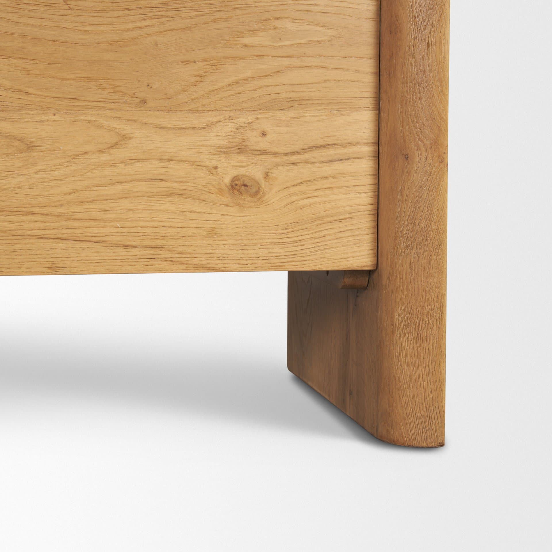 Belford 2-Door Open Light Brown Oak Wood Shelving Unit — product photograph