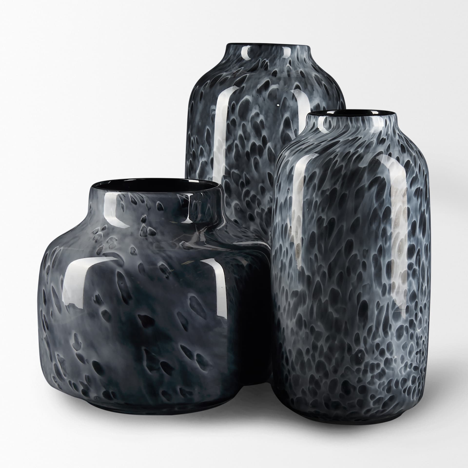 Masai Large Black Mottled Glass Vase — product photograph