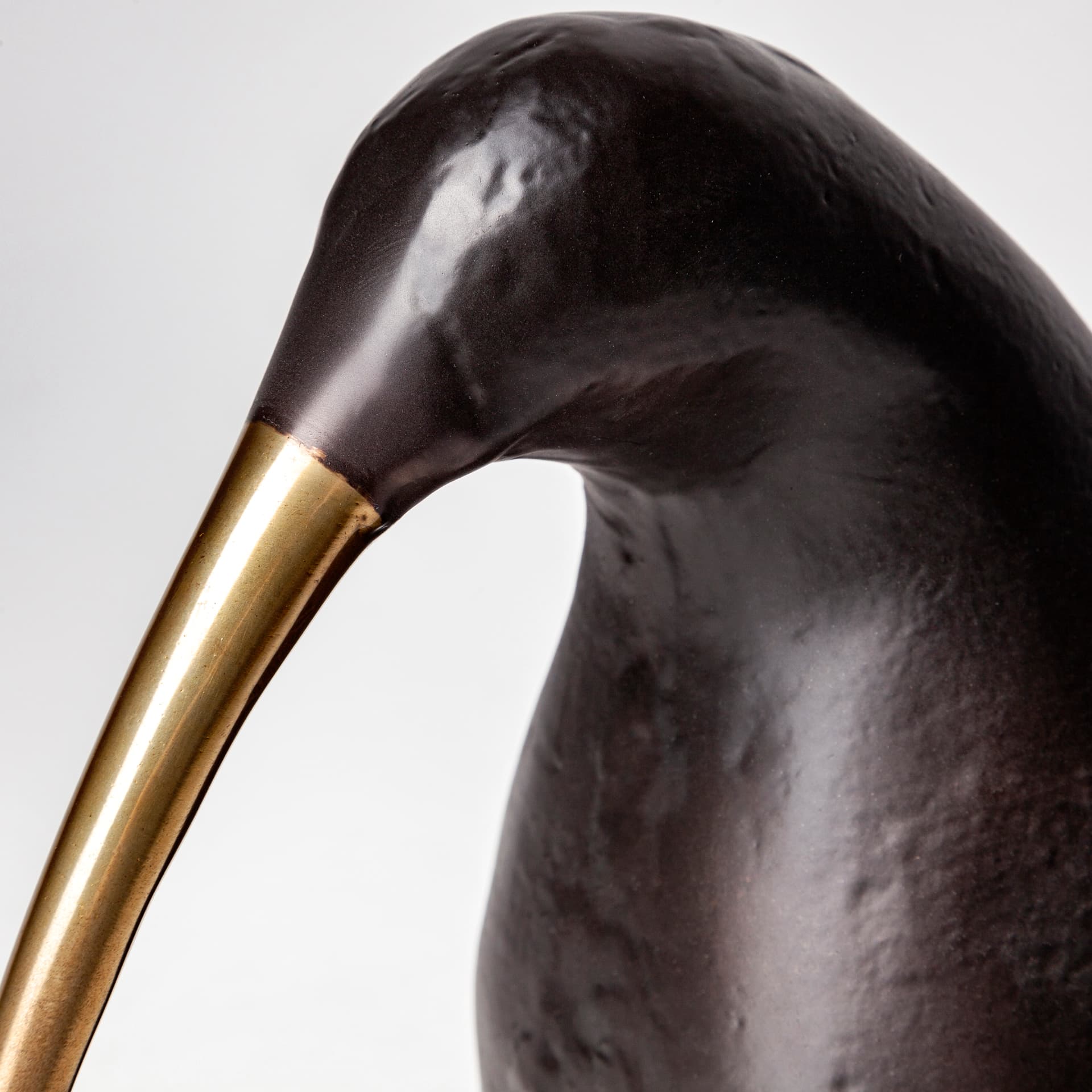 Dodo Kiwi 7L x 4W Black Cast Aluminum Mauritian Bird Sculpture — product photograph