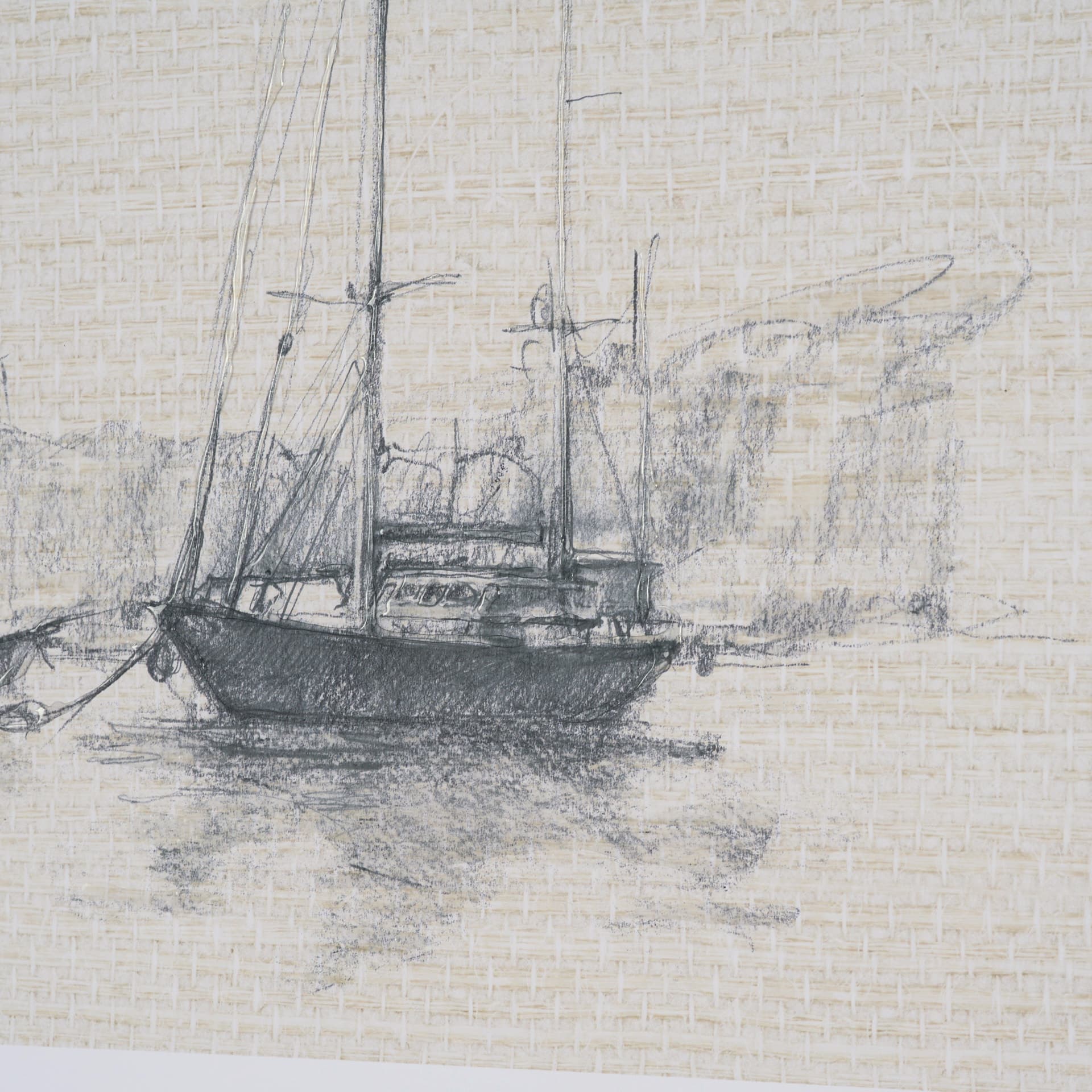 Sail Away IV by Mercana Studio a Hand Embellished Framed Art Print Matted under Glass — product photograph