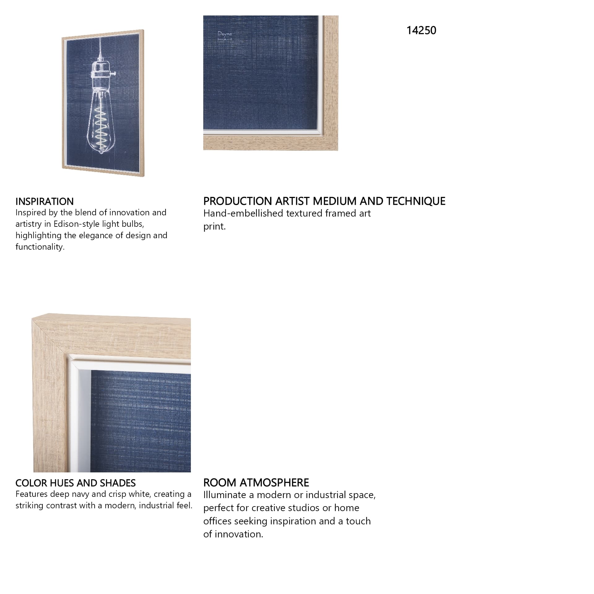 Bright Idea I by Mercana Studio a Hand Embellished Textured Framed Art Print — in a styled room
