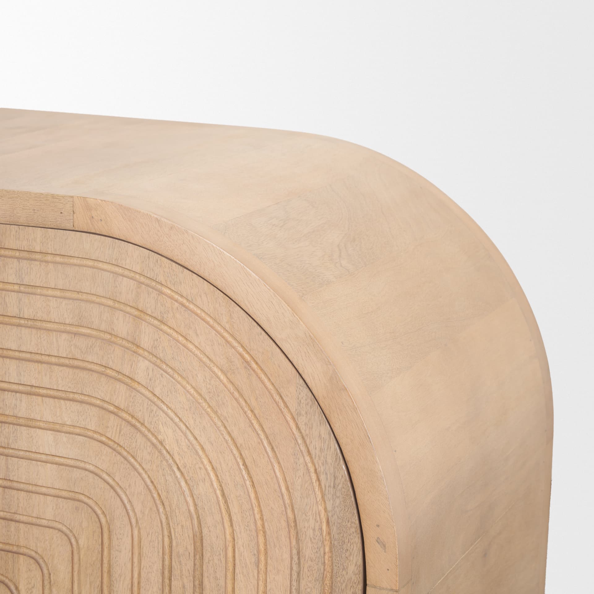 Sorina Reverse Fluted Light Brown Wood Accent Cabinet — product photograph
