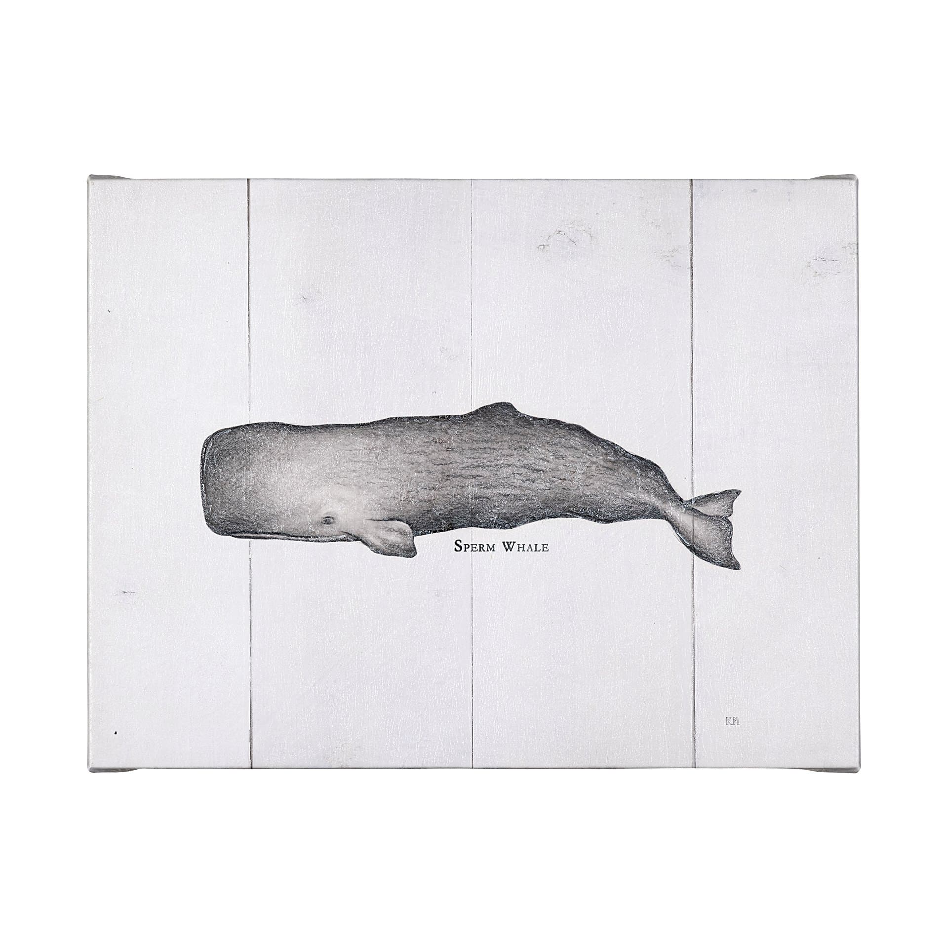 Sperm Whale by Mercana Studio a Hand Embellished Textured Canvas — product photograph