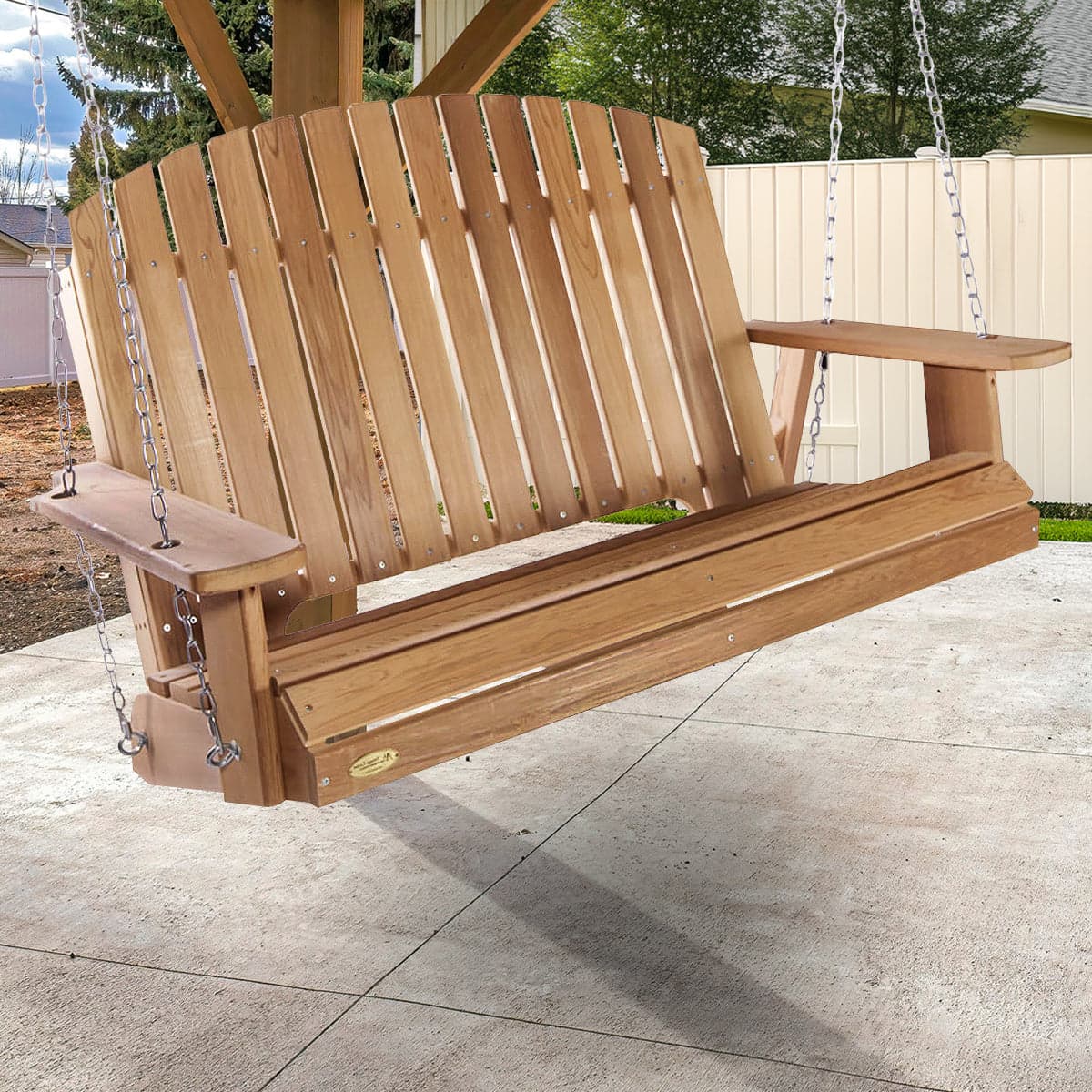 4-Ft Adirondack Cedar Garden Pergola Swing — product photograph