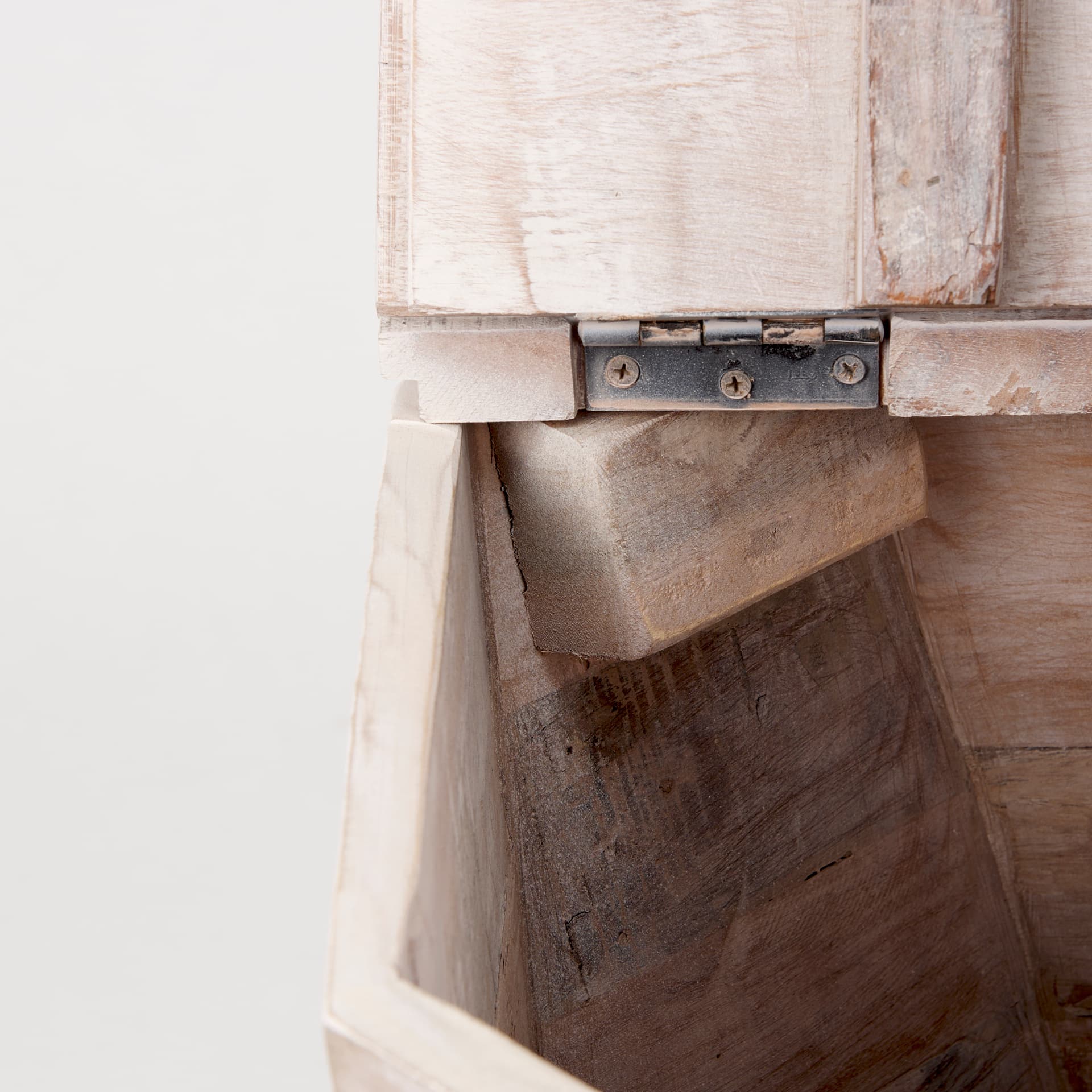 Esagono Octagonal Reclaimed Wood End/Side Table w/ Storage — product photograph