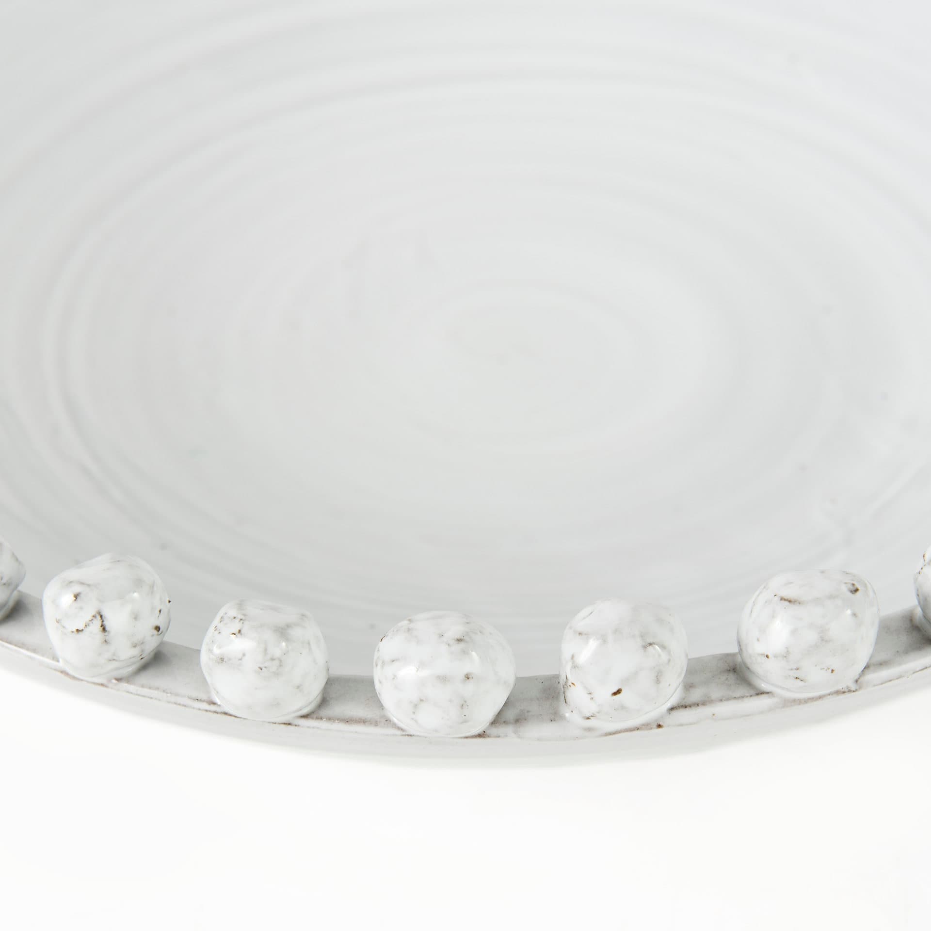 Basin 16" Round Off-White Glazed Decorative Bowl — product photograph