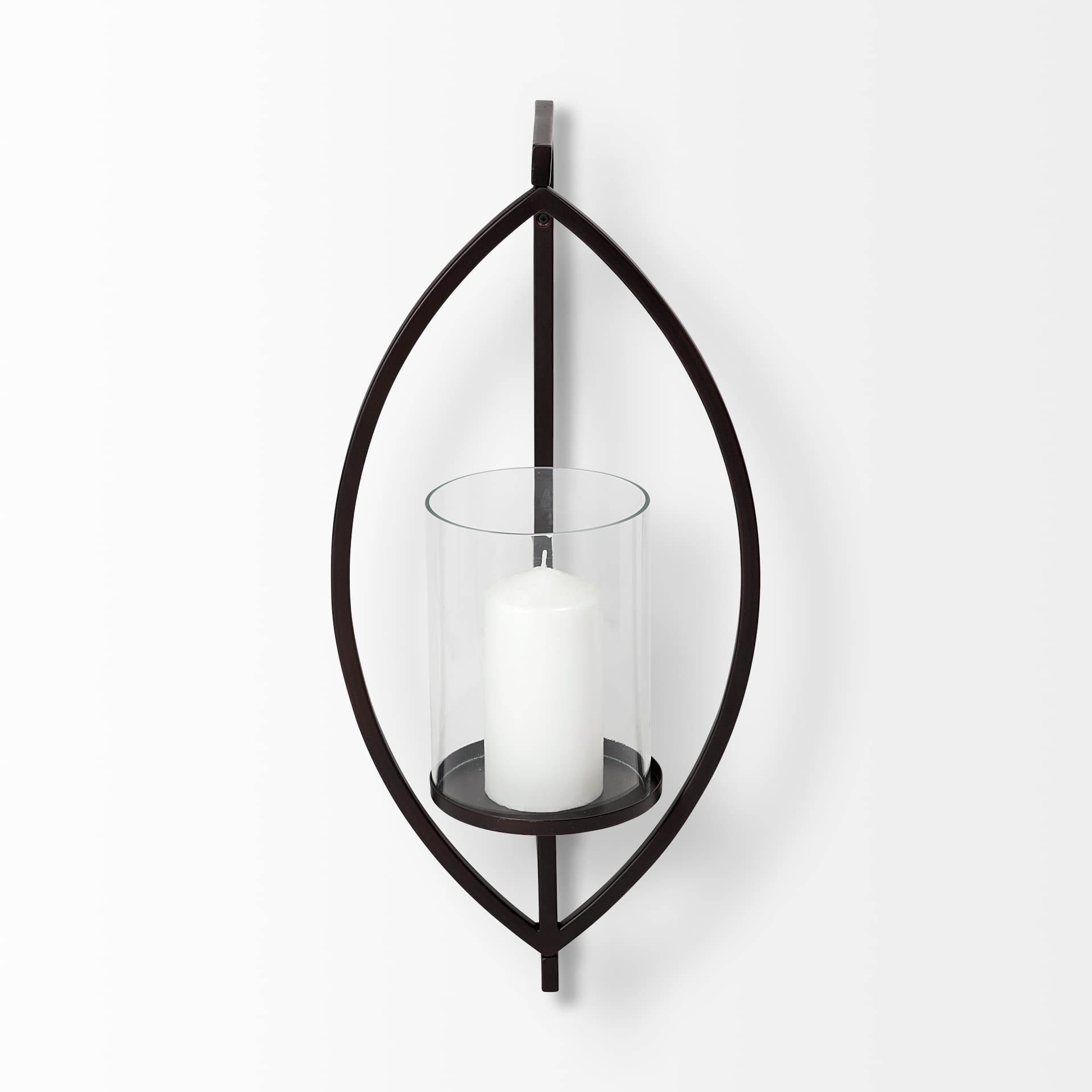 Drax 22"H Black Metal Wall Candle Holder — product photograph