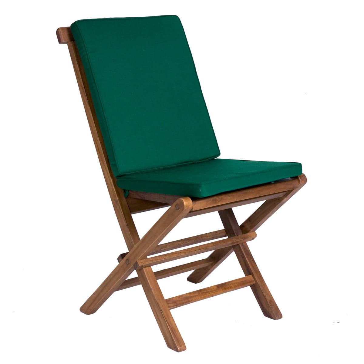 Folding Chair Set with Green Cushions TF22-2-G — product photograph