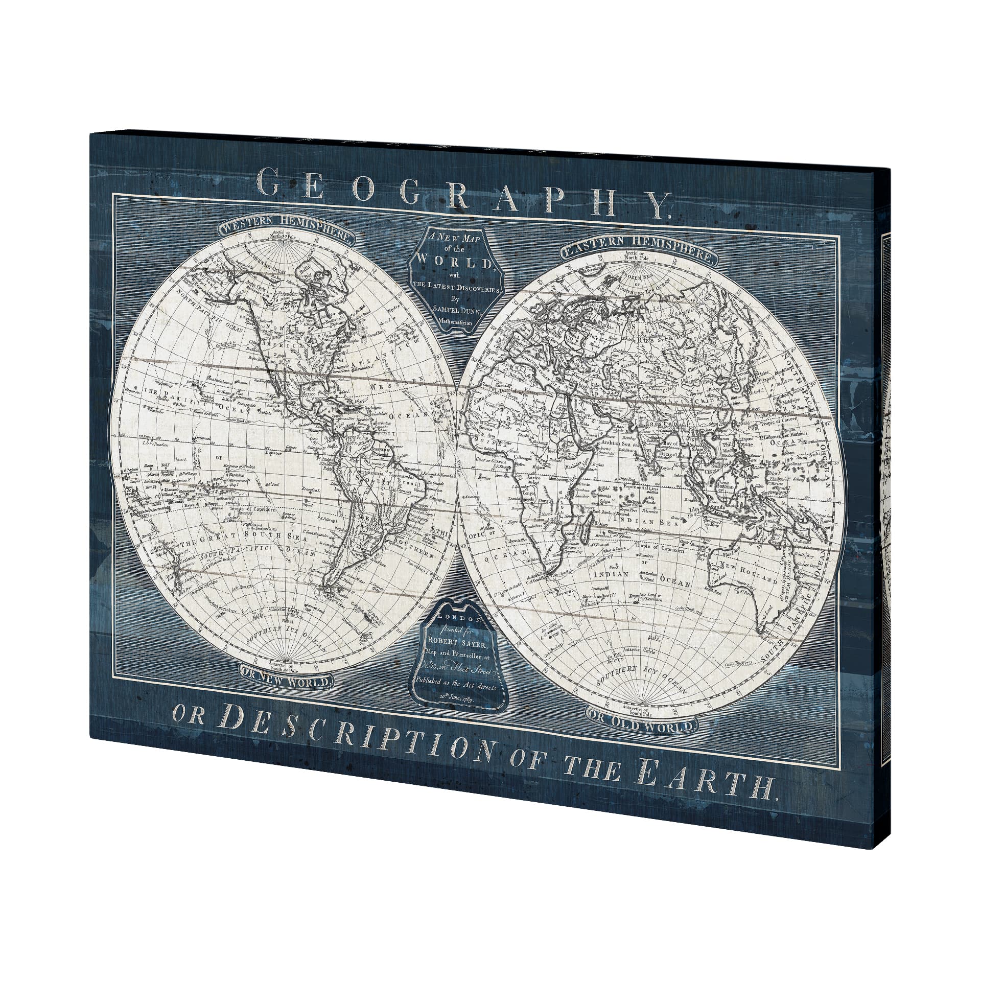 Old World Globe by Mercana Studio a Hand Embellished Textured Canvas — product photograph