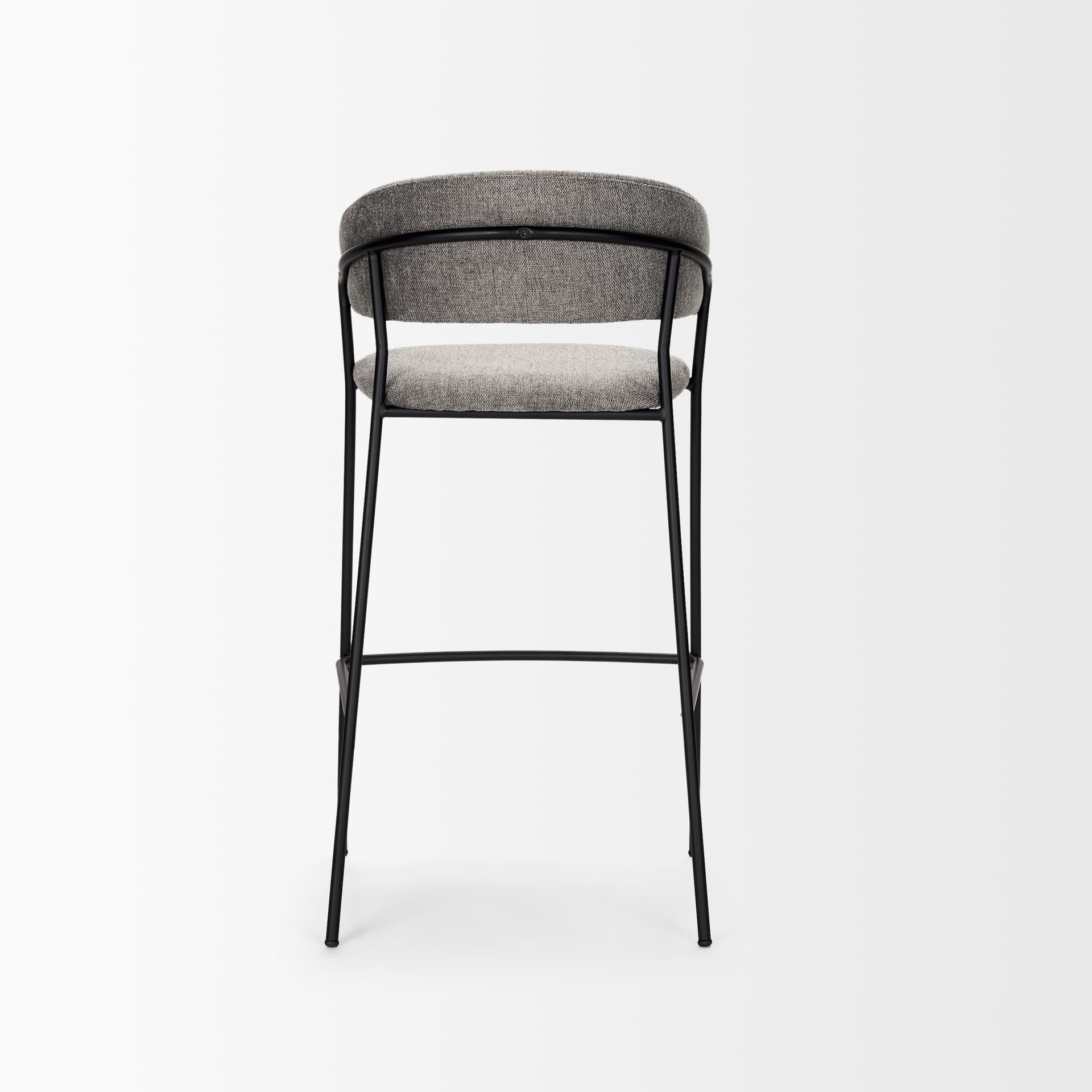 Carolyn Backless 39.8in Seat Bar Stool | Gray Fabric w/ Stool — product photograph