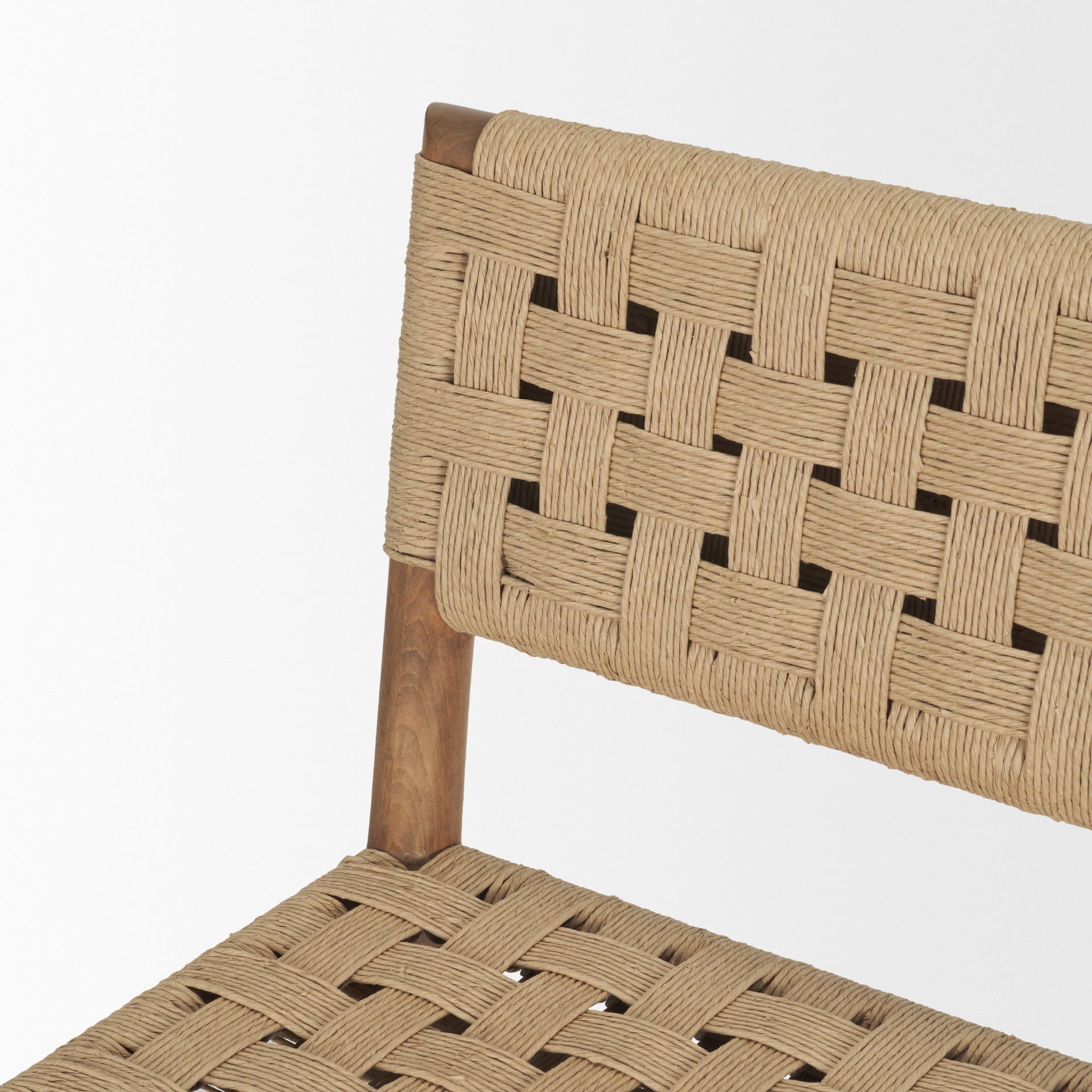 Brinley Backless 39in Seat Counter Stool | Paper Rope w/ Brown Wood — product photograph