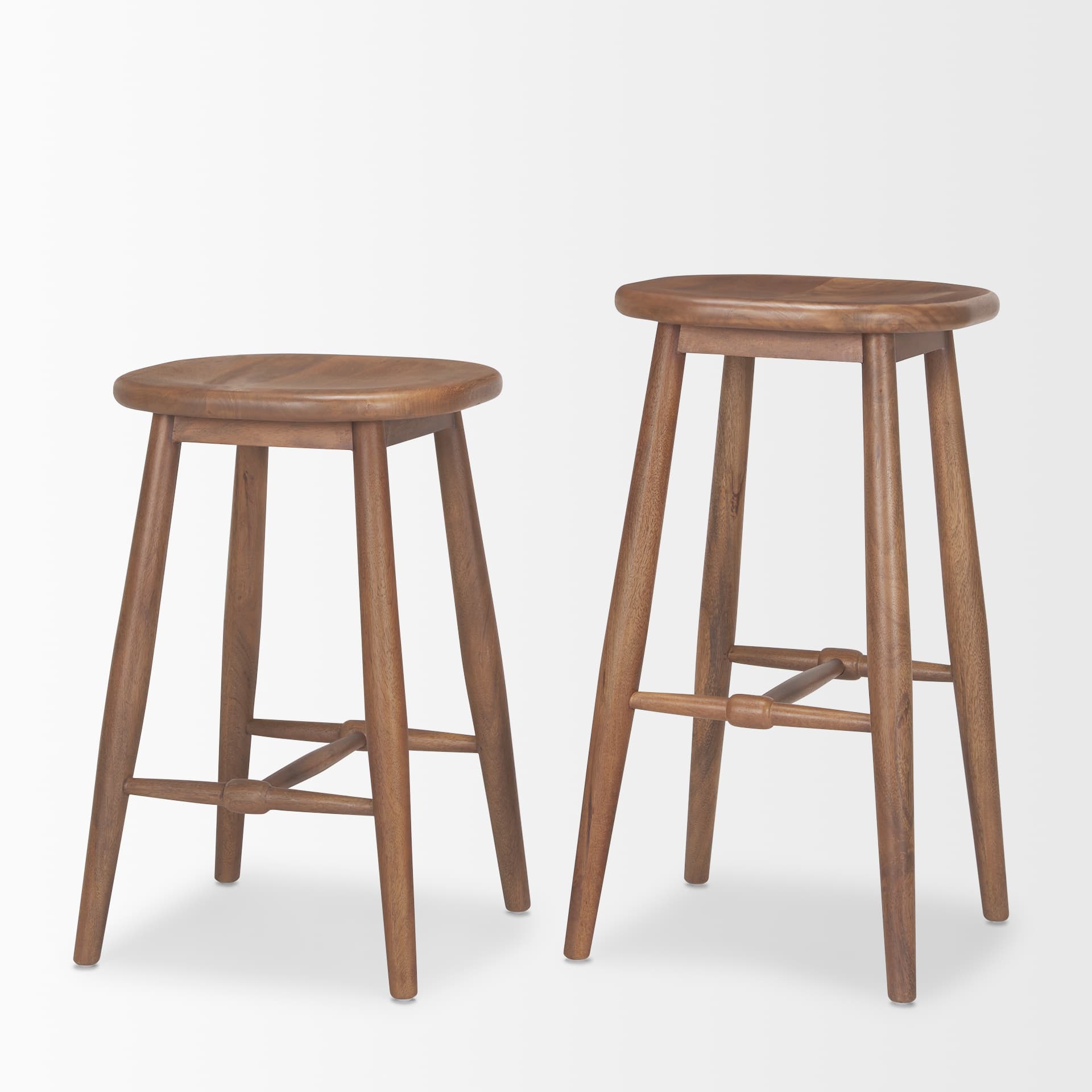 Ernest Backless 30in Seat Bar Stool | Medium Brown — product photograph