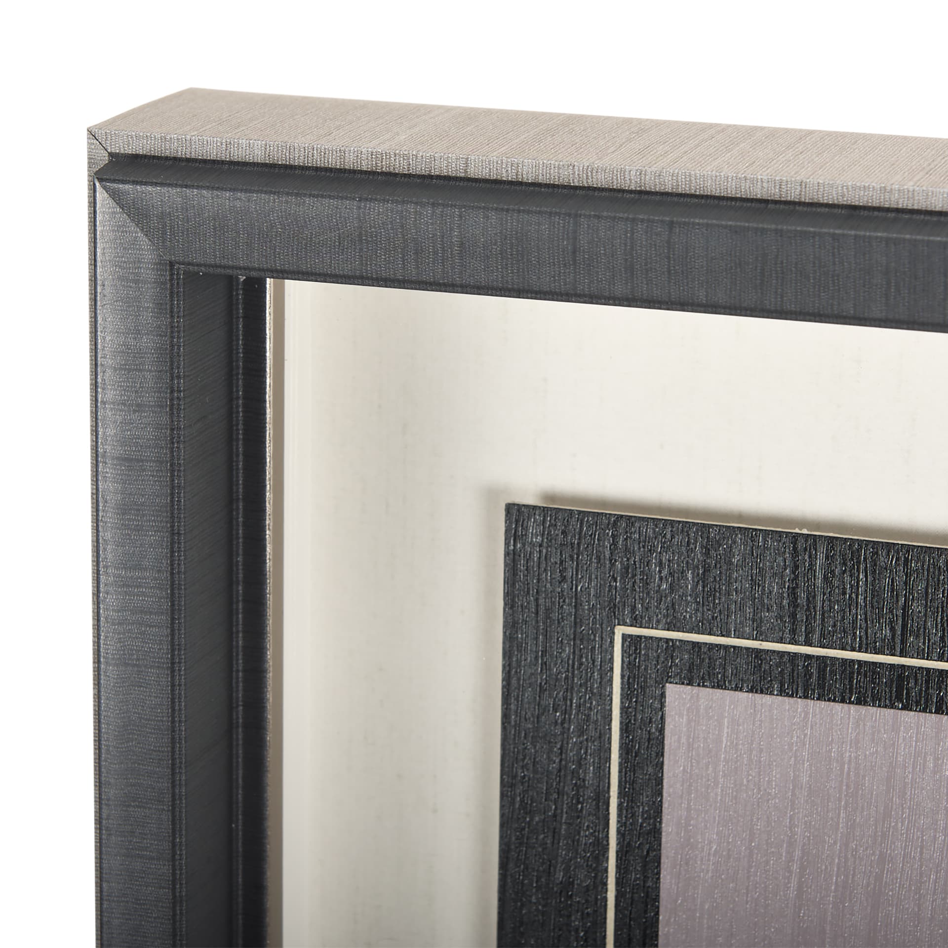 Rain of Feather Warm Gray by Mercana Studio Hand Embellished Framed Art Print Matted under Glass — product photograph