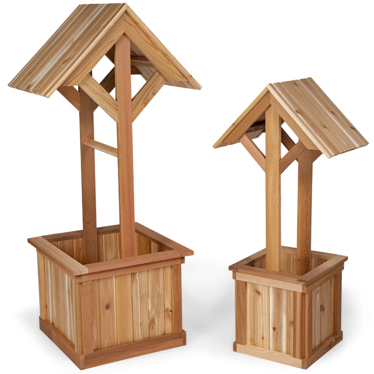 5-Ft Wishing Well Cedar Planter Box — product photograph