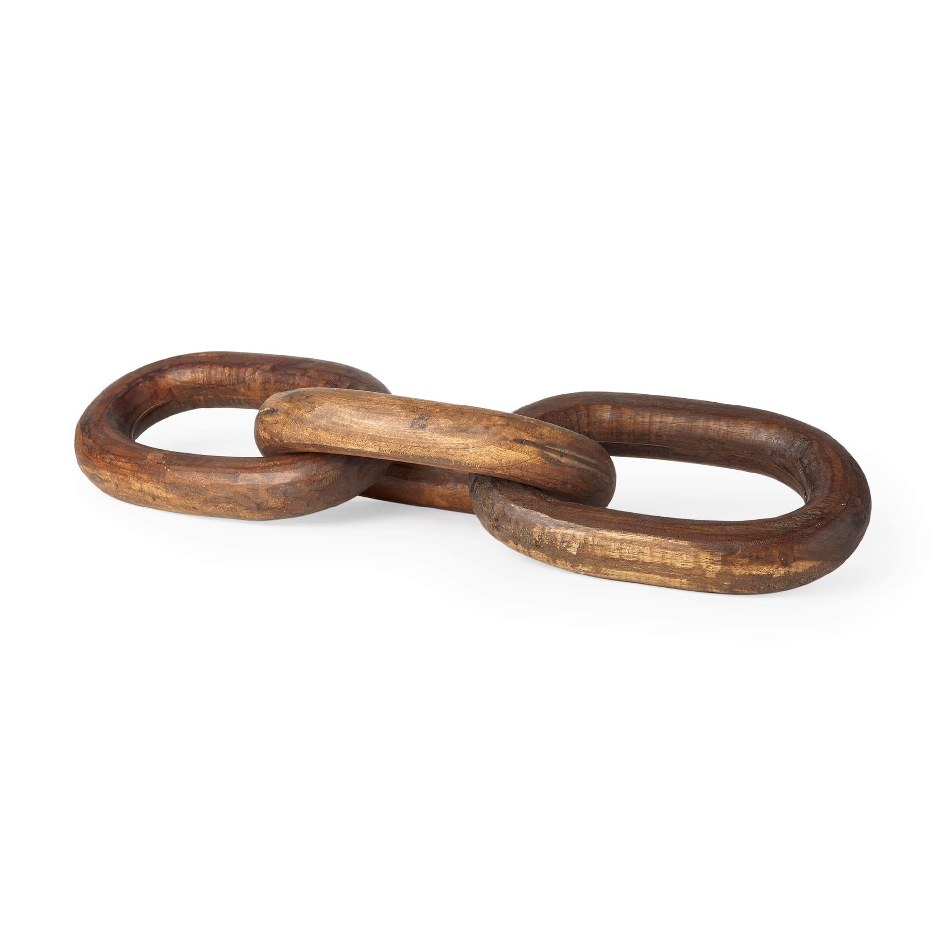 Tayla Large Medium Brown Wood Chain Link — product photograph