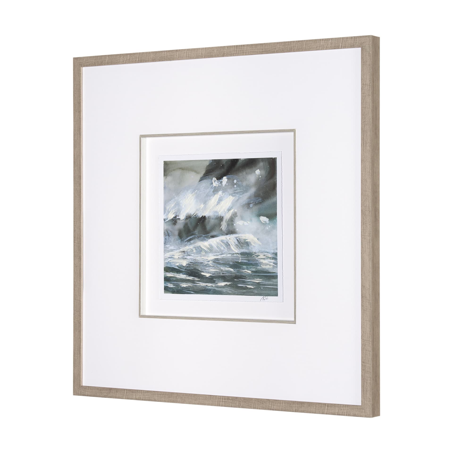 Stormy Coast III by Mercana Studio a Hand Embellished Framed Art Print Matted under Glass — product photograph