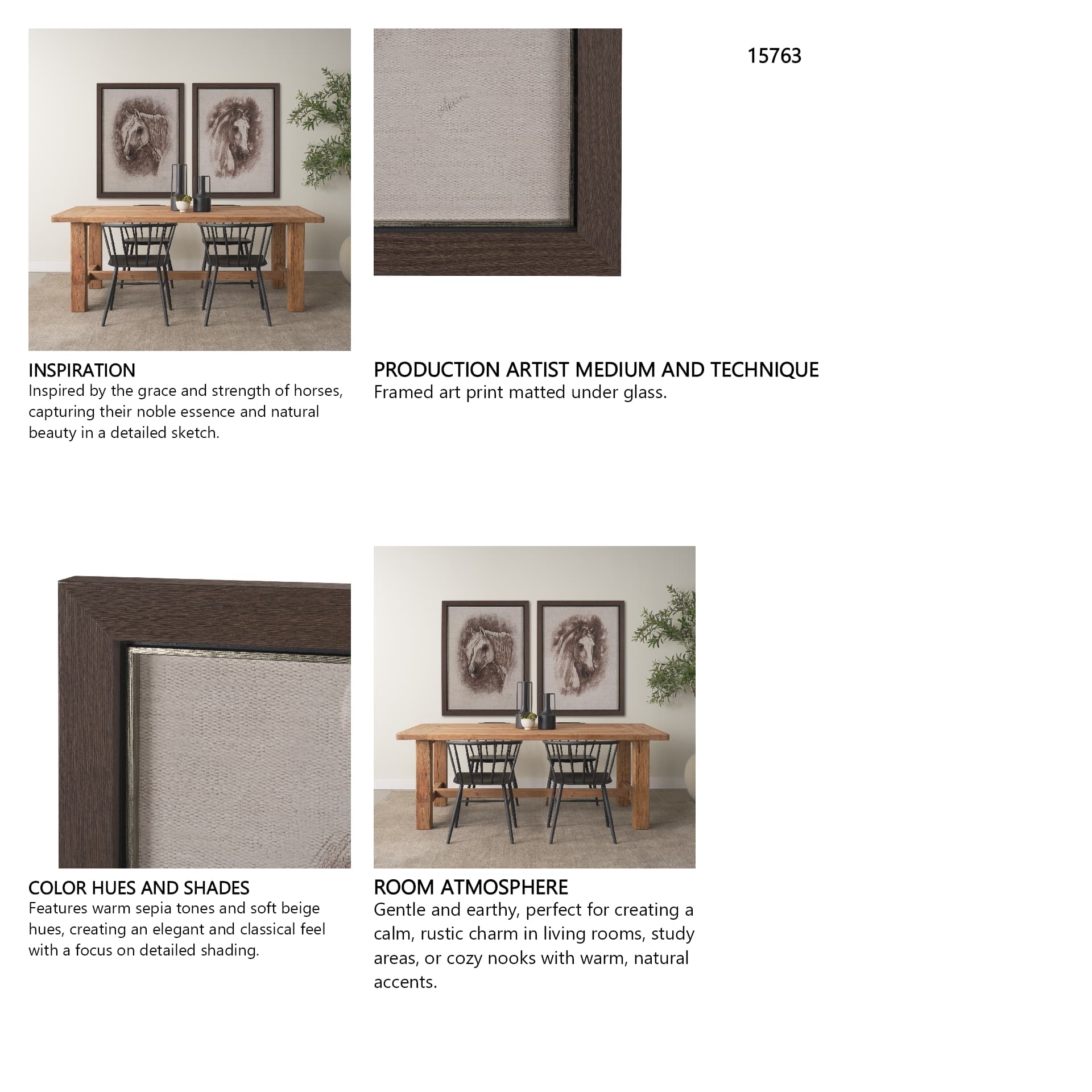 Portrait of a Thoroughbred I by Mercana Studio a Framed Art Print Matted under Glass — in a styled room