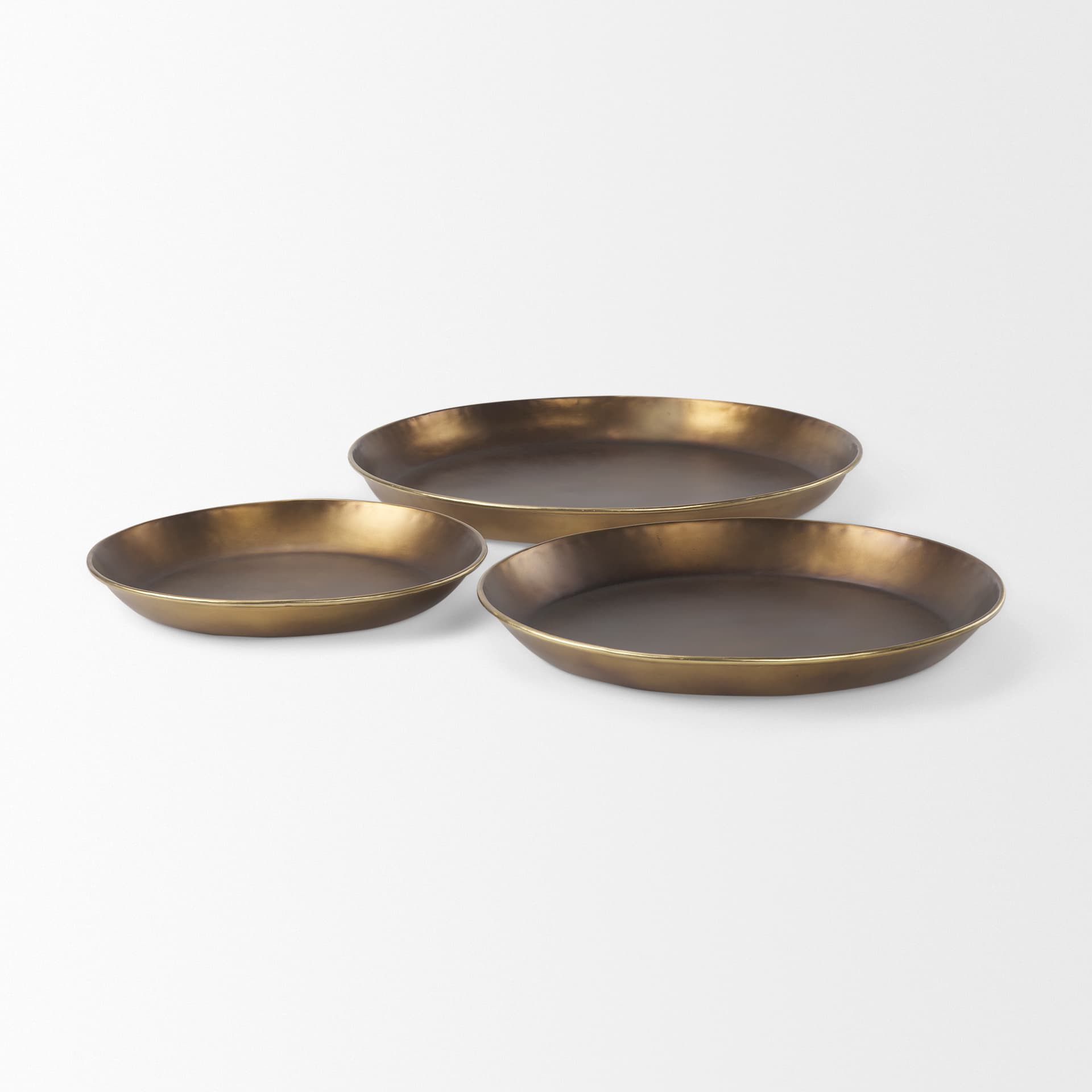 Eagan 16.0L x 16.0W x 1.5H Brass Aluminium Tray Small — product photograph