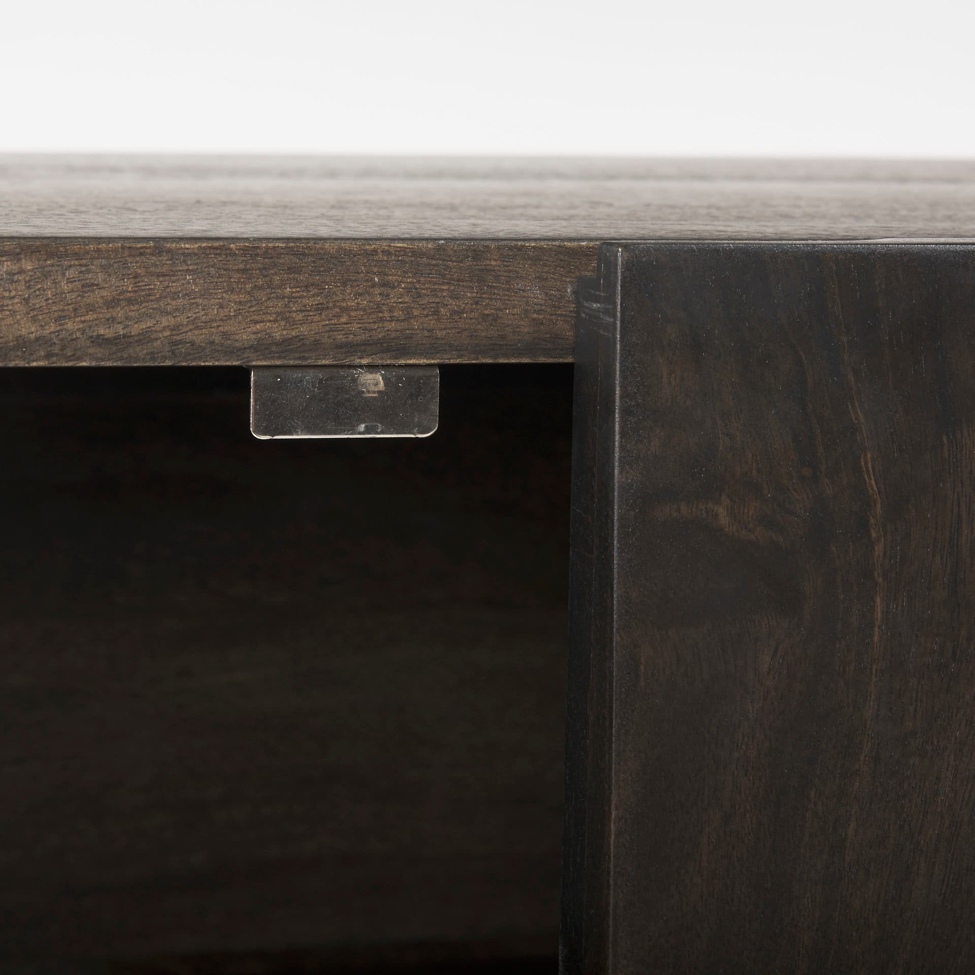 Darwin 80x17.5 Brown Solid Wood Gold Metal Base 4 Cabinet Door Sideboard — product photograph