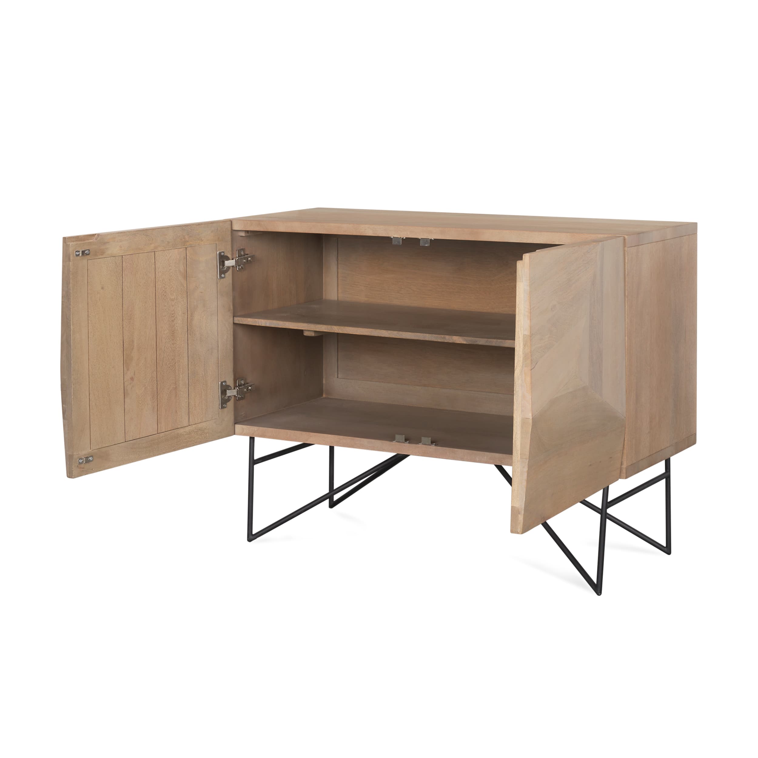 Darwin Light Brown Wooden 2 Door w/ 2 Shelves Accent Cabinet — product photograph