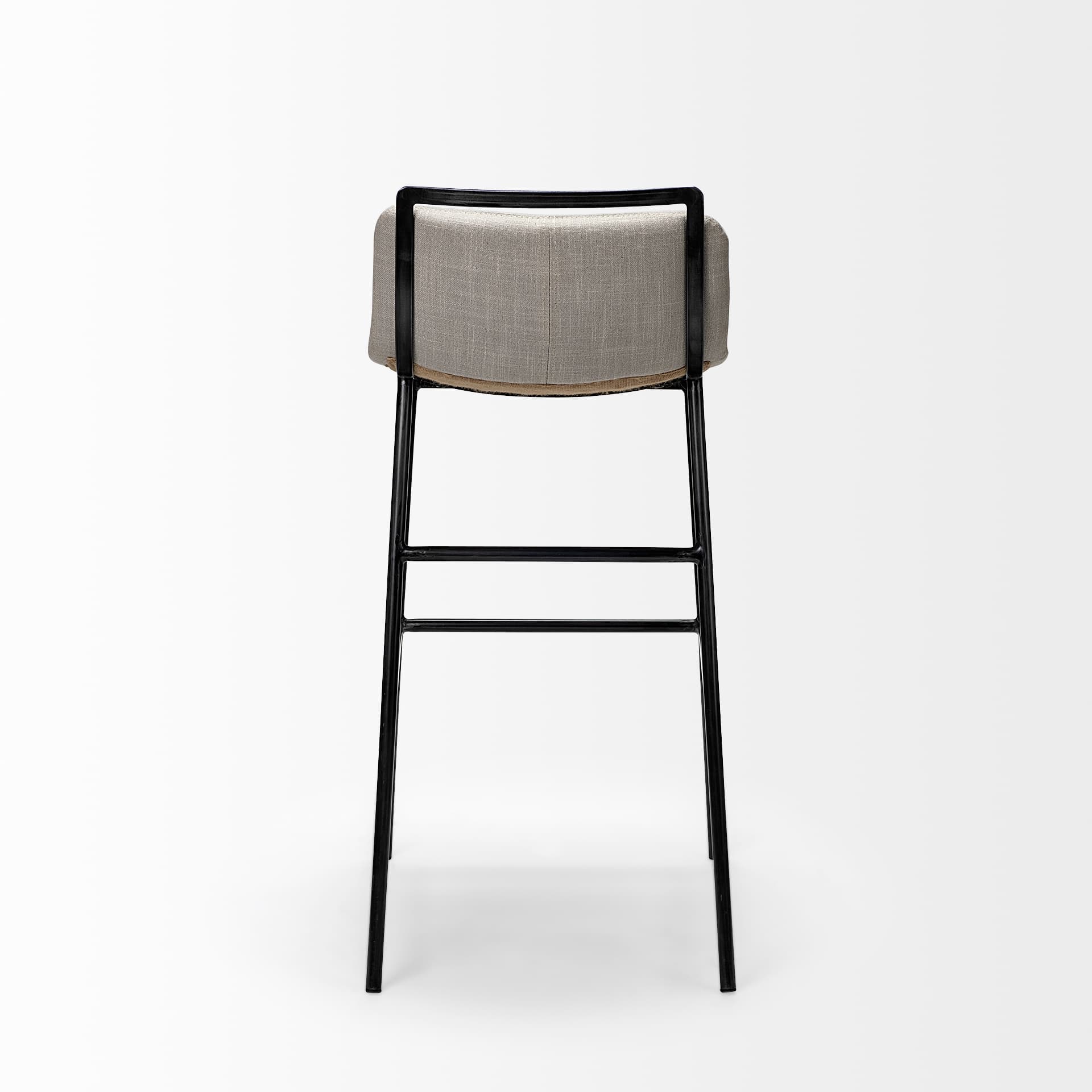 Kavalan Low Back 24.25in Seat Counter Stool | Beige Fabric w/ Metal — product photograph