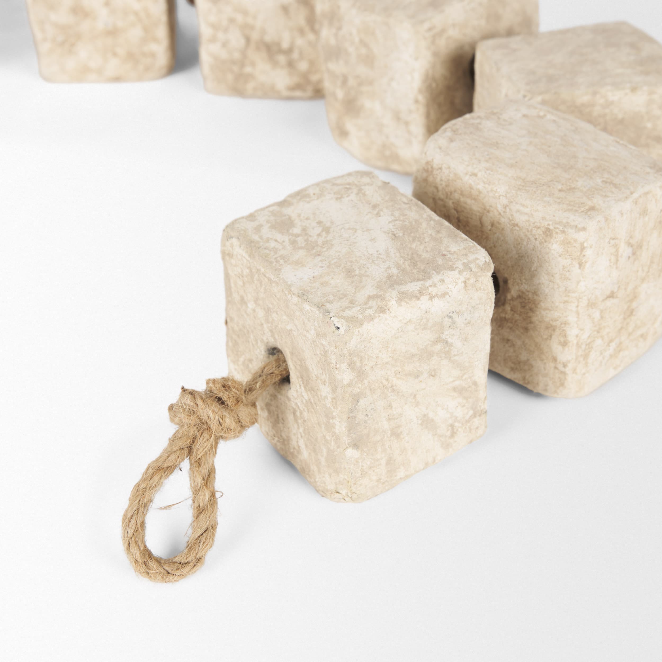 Mala Beige Paper Mache Cube Garland — product photograph