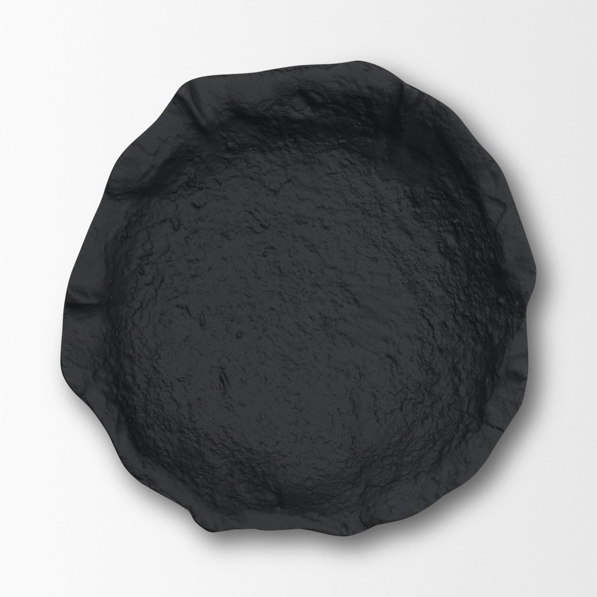 Verdant Large Matte Black Metal Decorative Centerpiece Bowl — product photograph