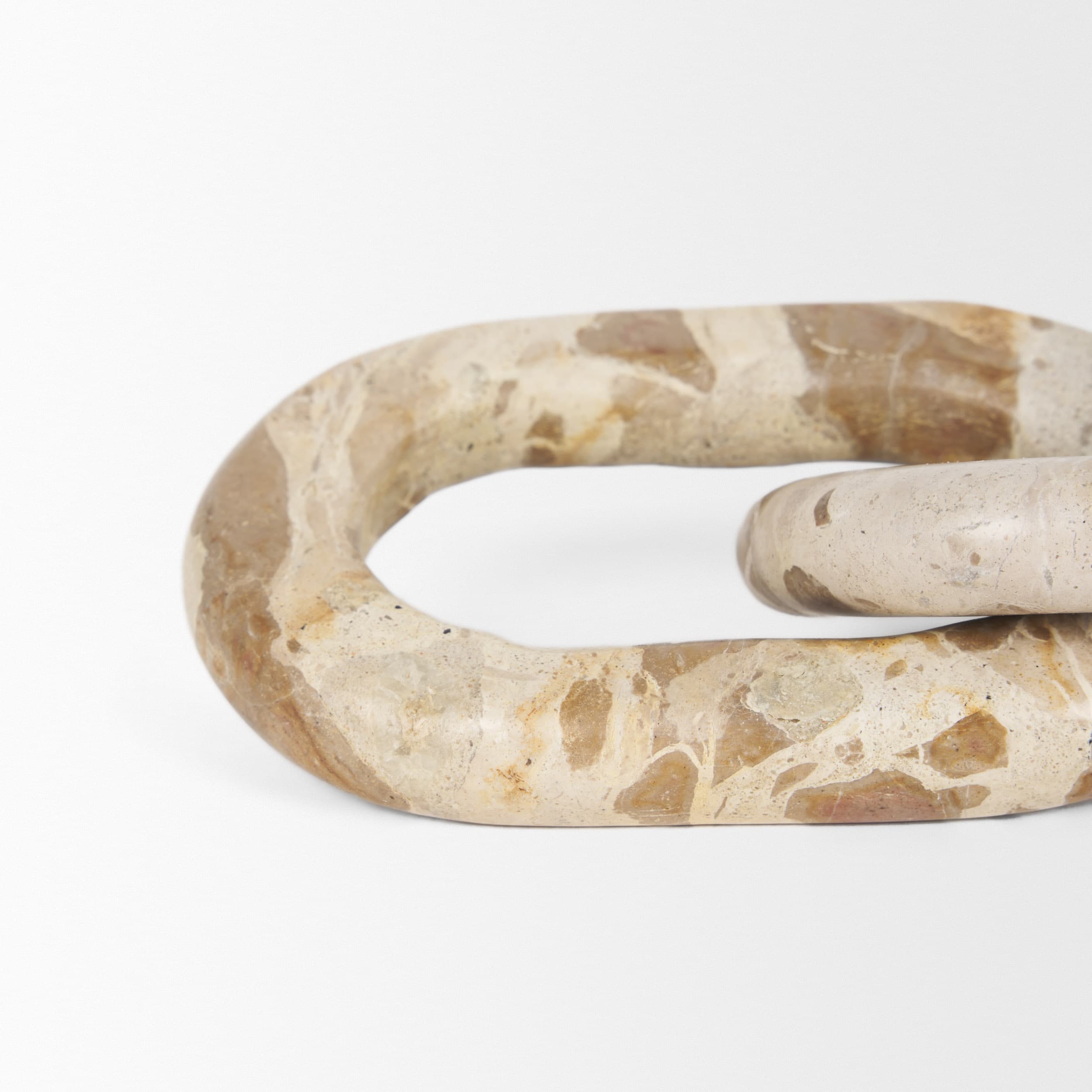 Reinir Beige Marble Chain Link Decorative Object — product photograph