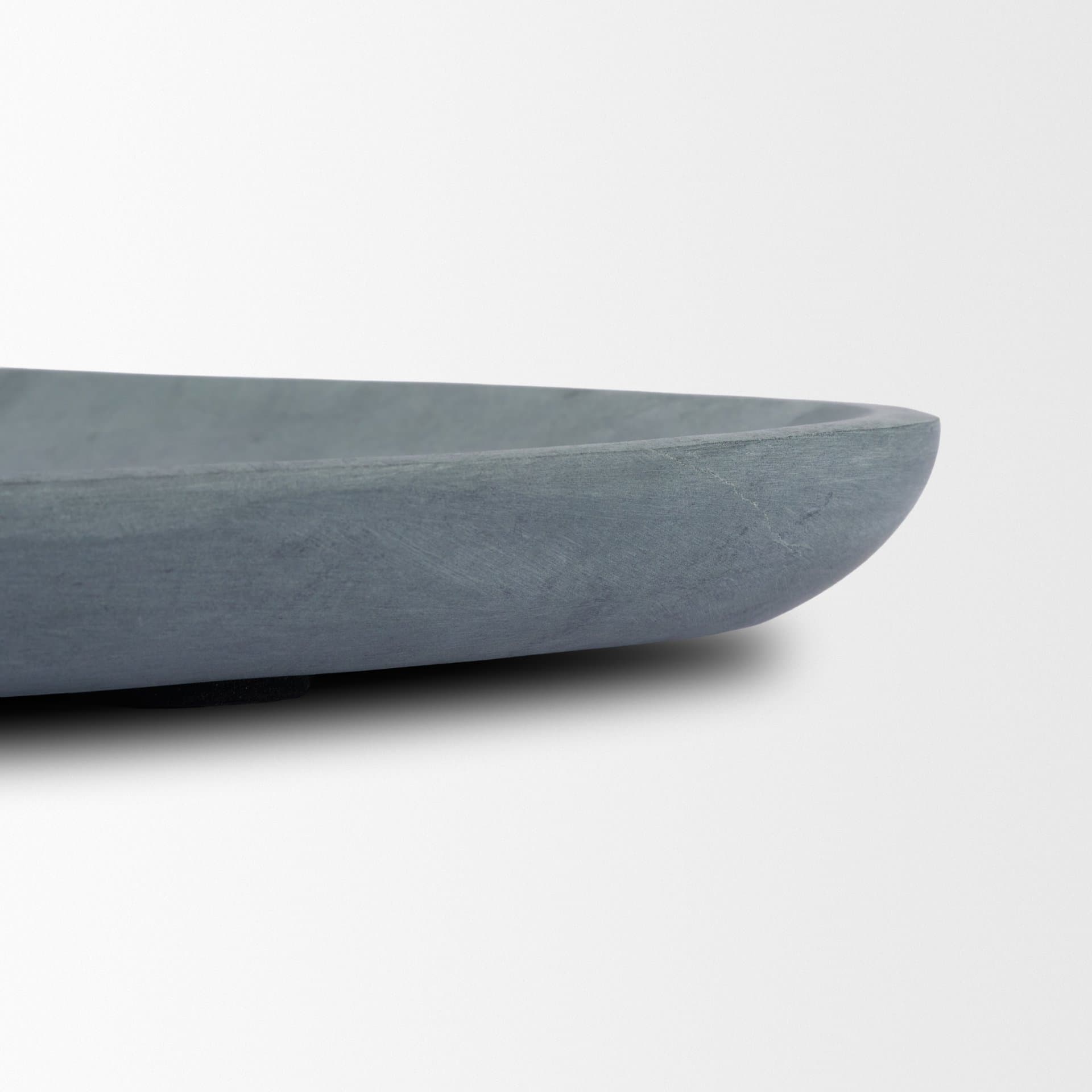 Tria Rounded Triangular Grey Marble Decorative Tray — product photograph