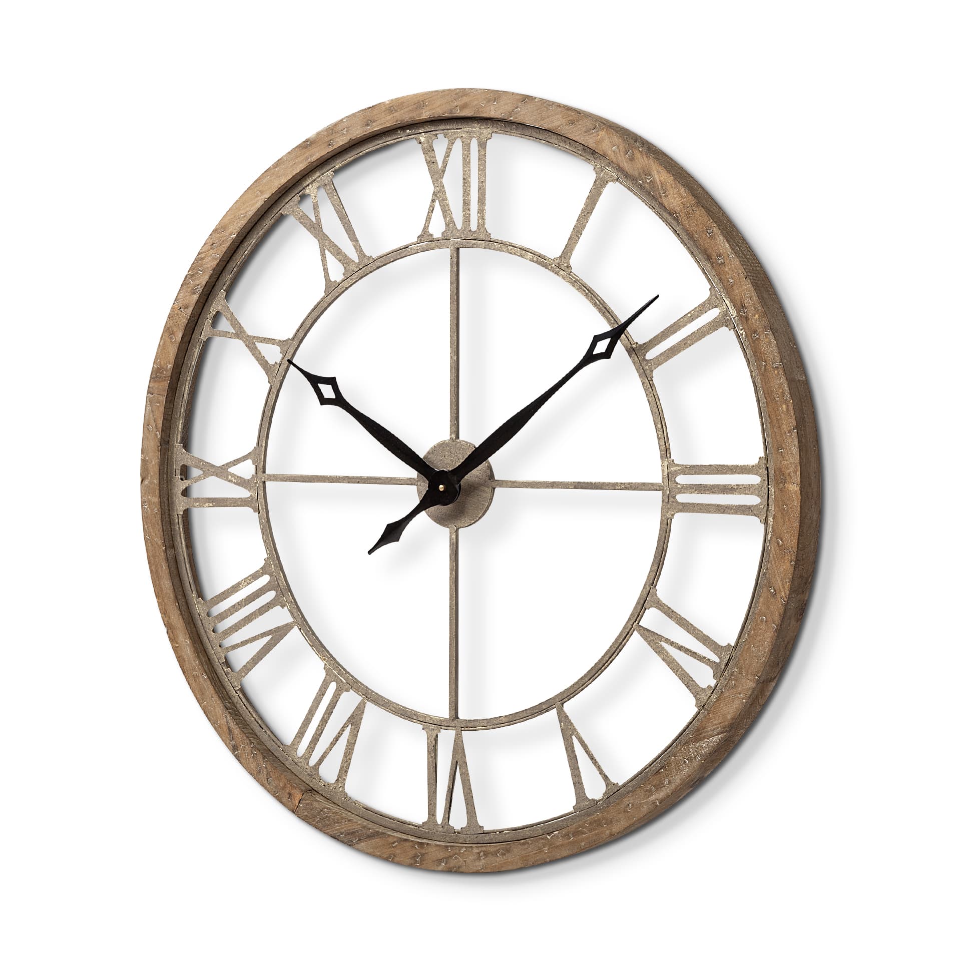 Mething Light Brown 31.5" Large Farmhouse Wall Clock — product photograph