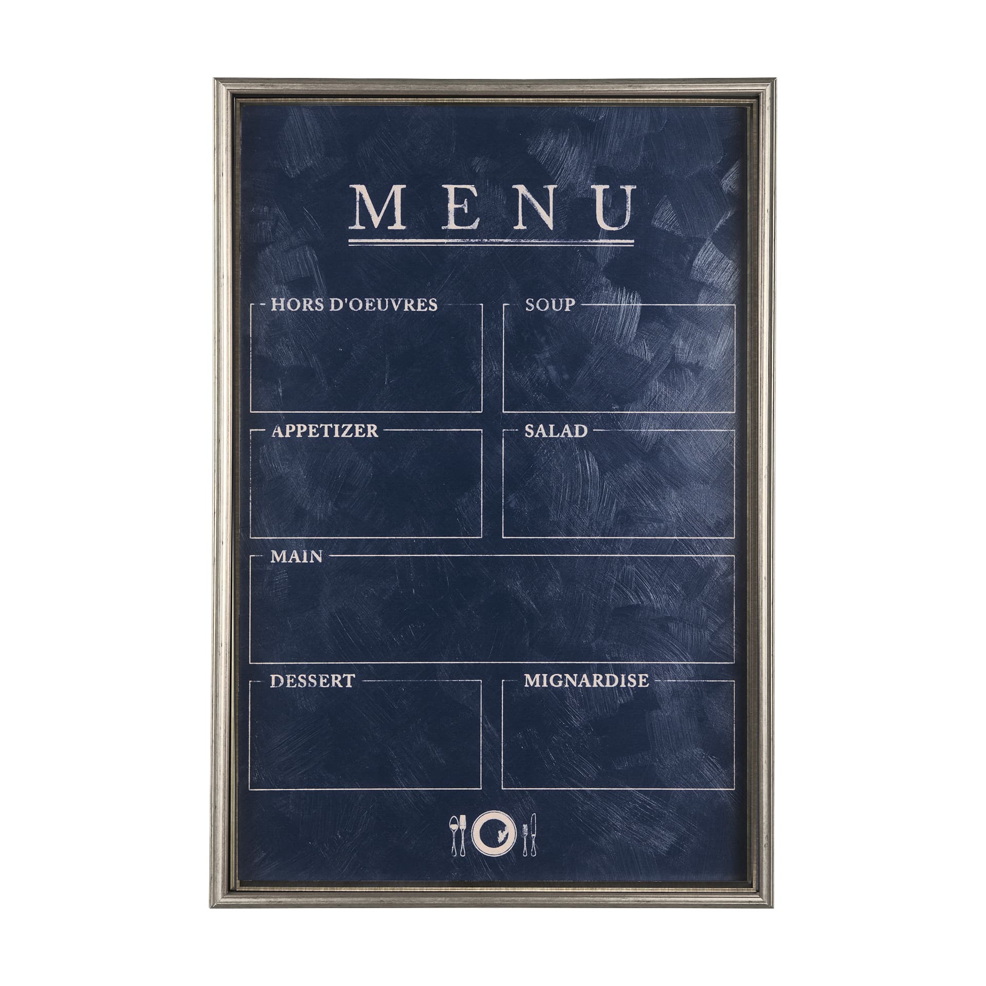 MENU II by Mercana Studio a Hand Embellished Textured Framed Art Print Matted under Glass — product photograph