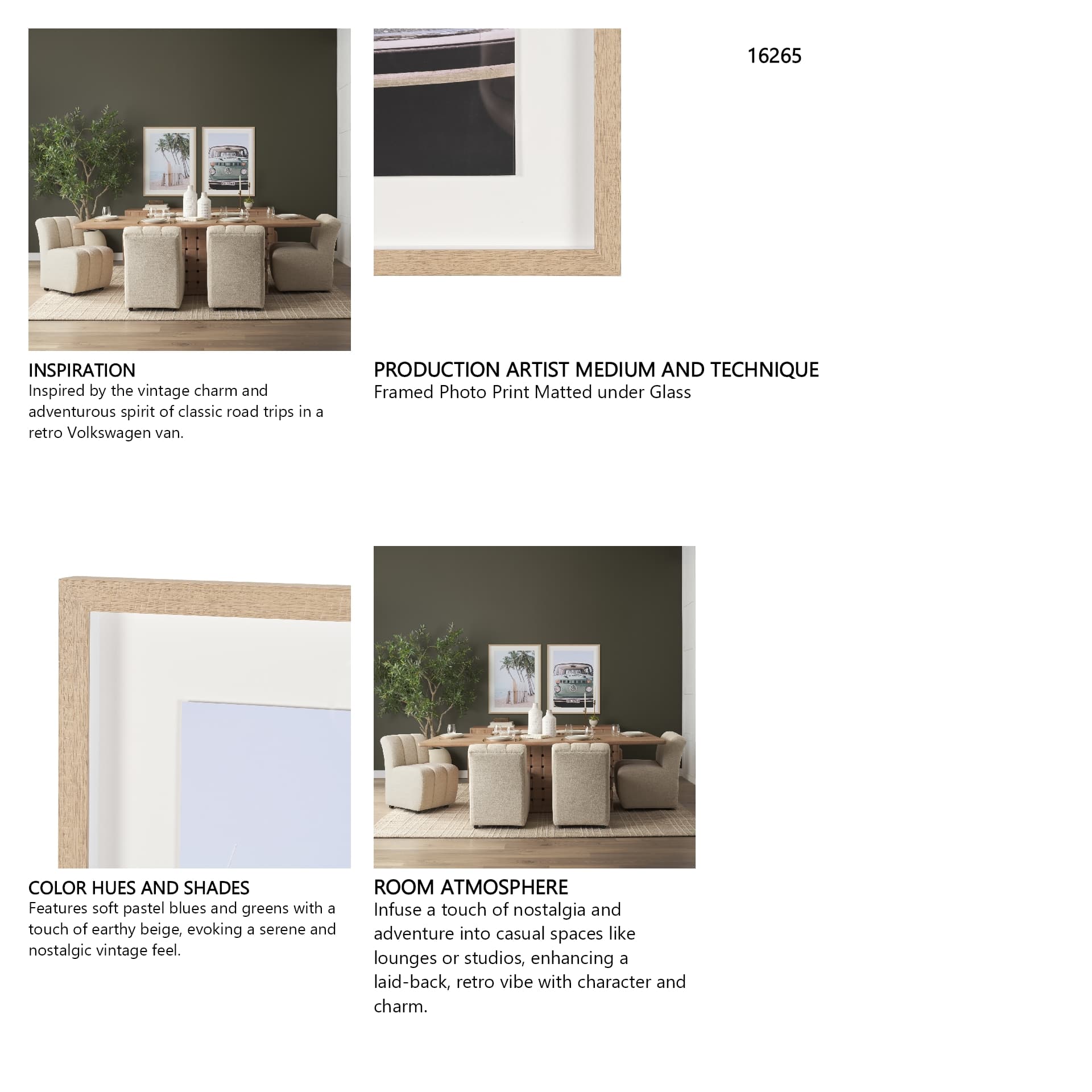 Classic Design In Soft Green Tones Shot By Clint Framed Photo Print Matted under Glass — in a styled room