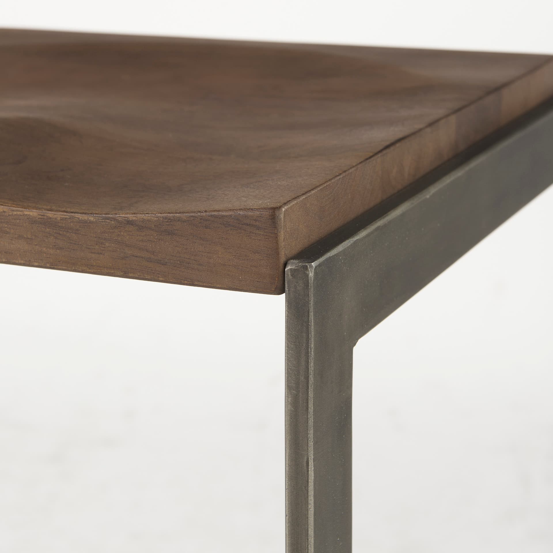 Kiran Backless 30in Seat Bar Stool | Brown Wood w/ Antique Nickel — product photograph